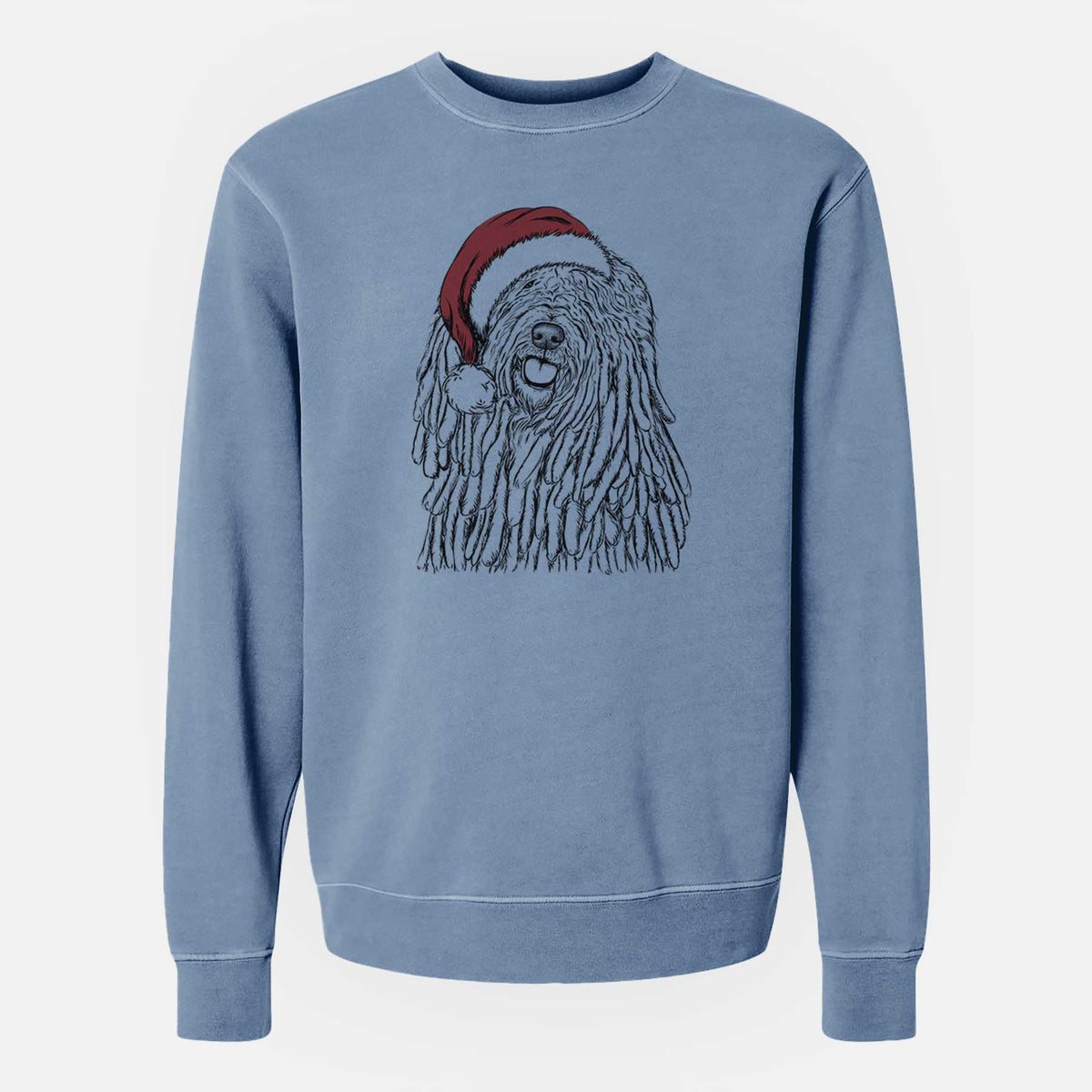 Santa Barry the Komondor - Unisex Pigment Dyed Crew Sweatshirt