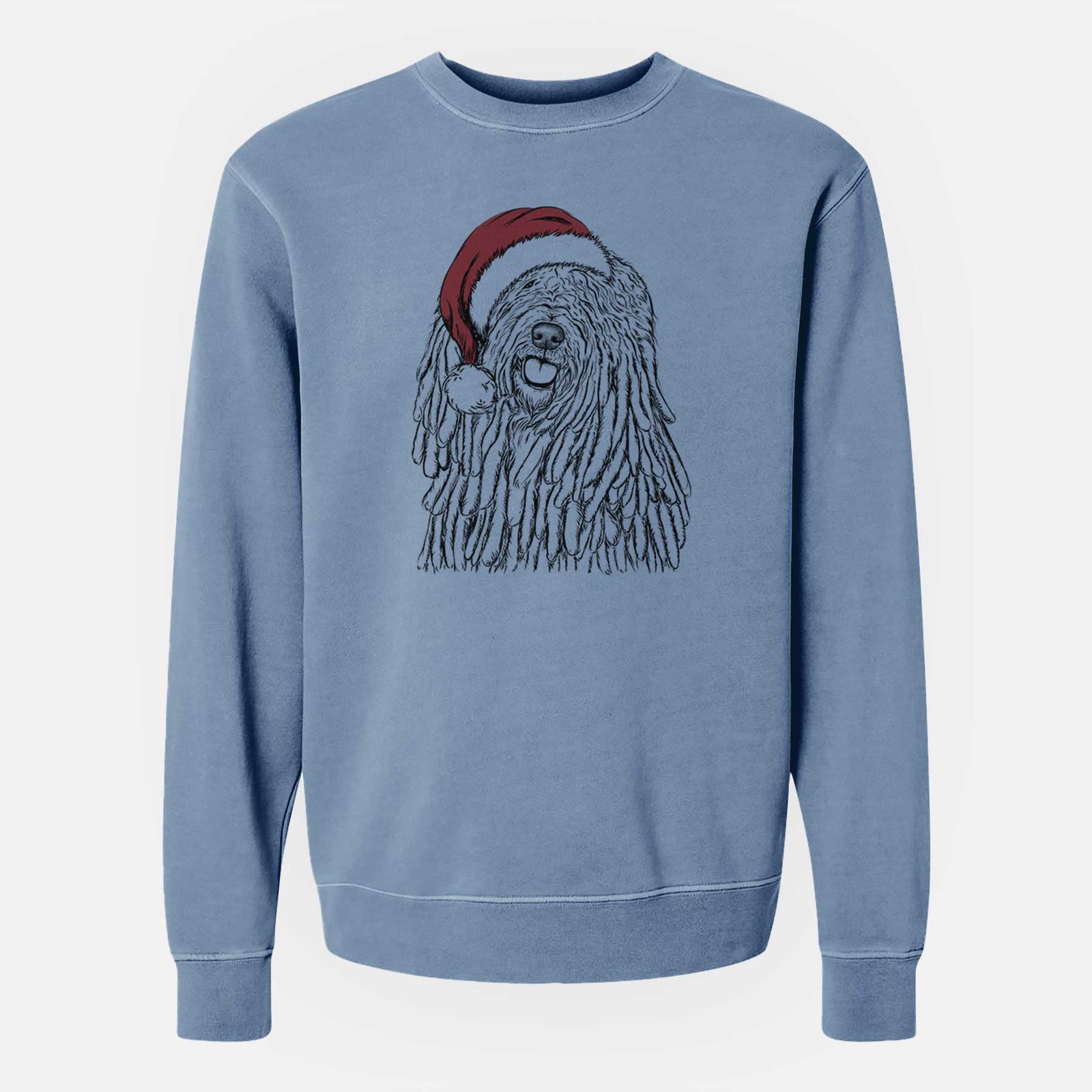 Santa Barry the Komondor - Unisex Pigment Dyed Crew Sweatshirt