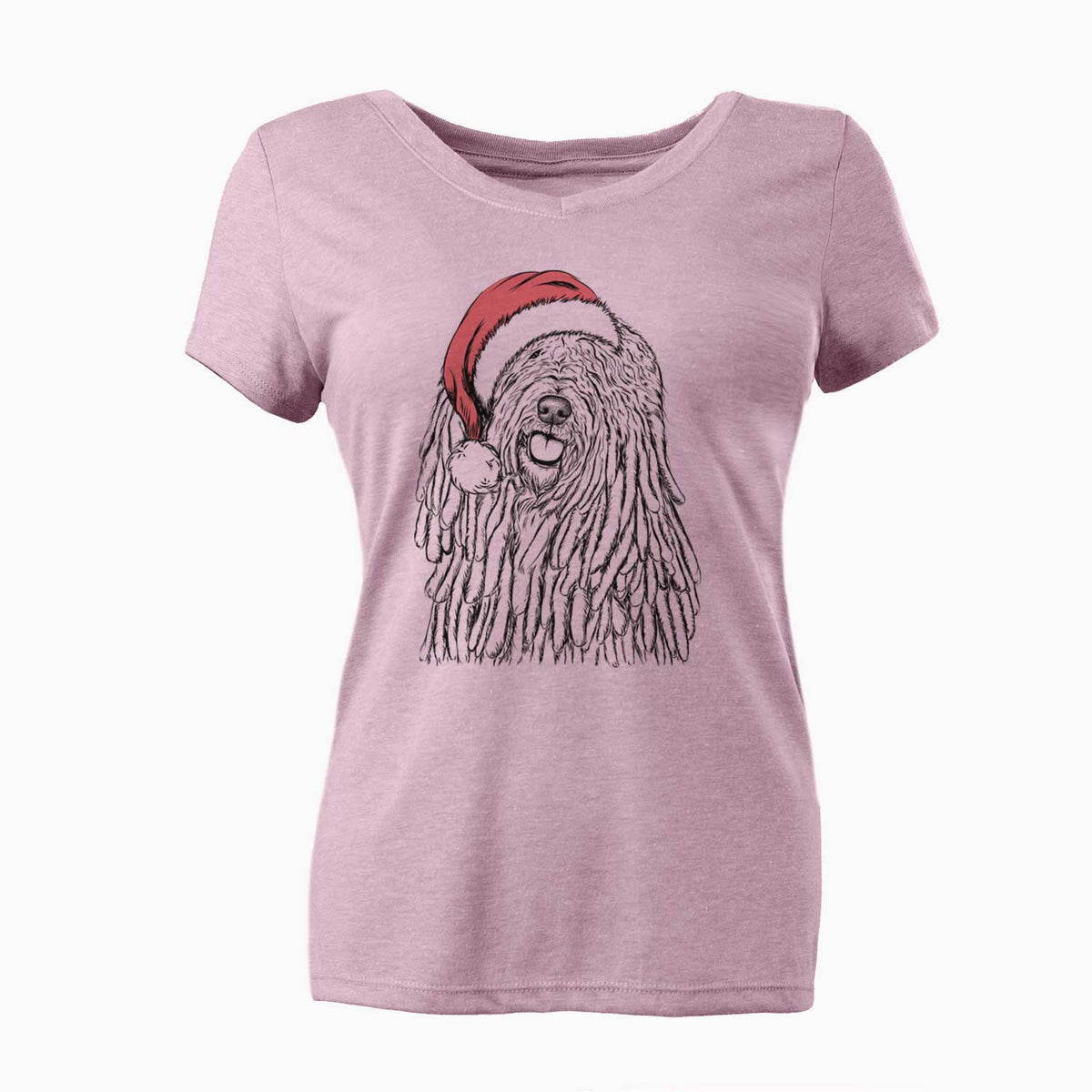 Santa Barry the Komondor - Women's V-neck Shirt