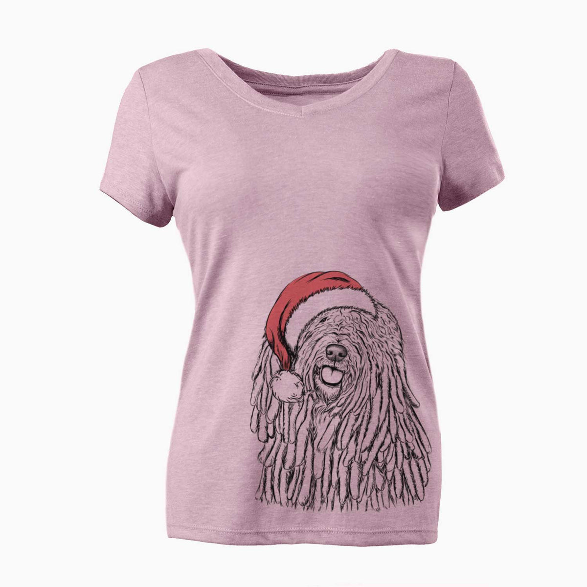 Santa Barry the Komondor - Women's V-neck Shirt