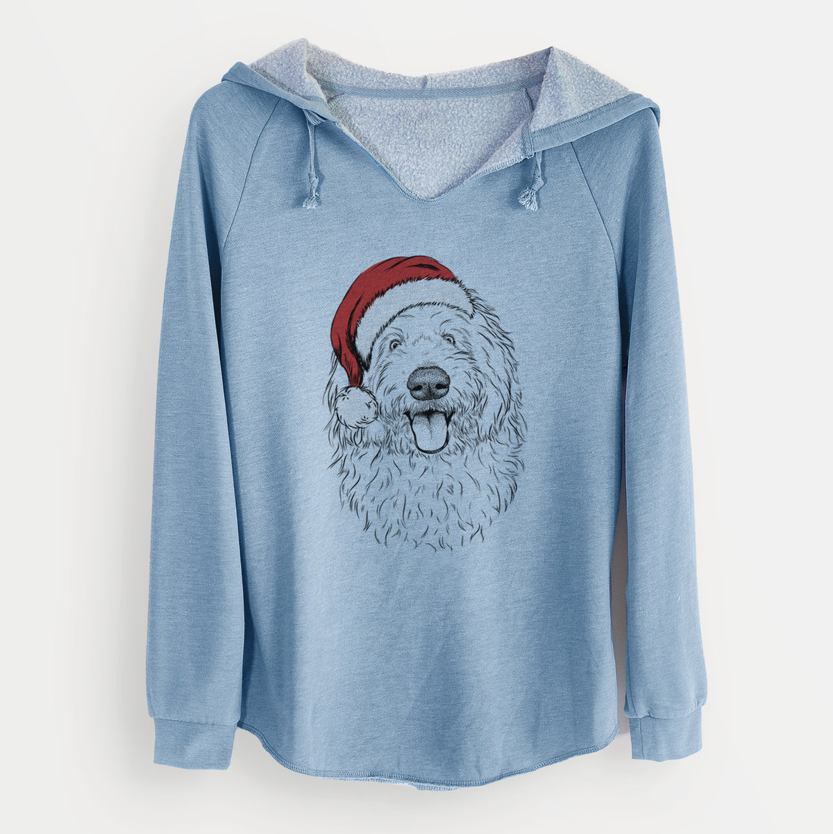 Santa Barry the Old English Sheepdog - Cali Wave Hooded Sweatshirt