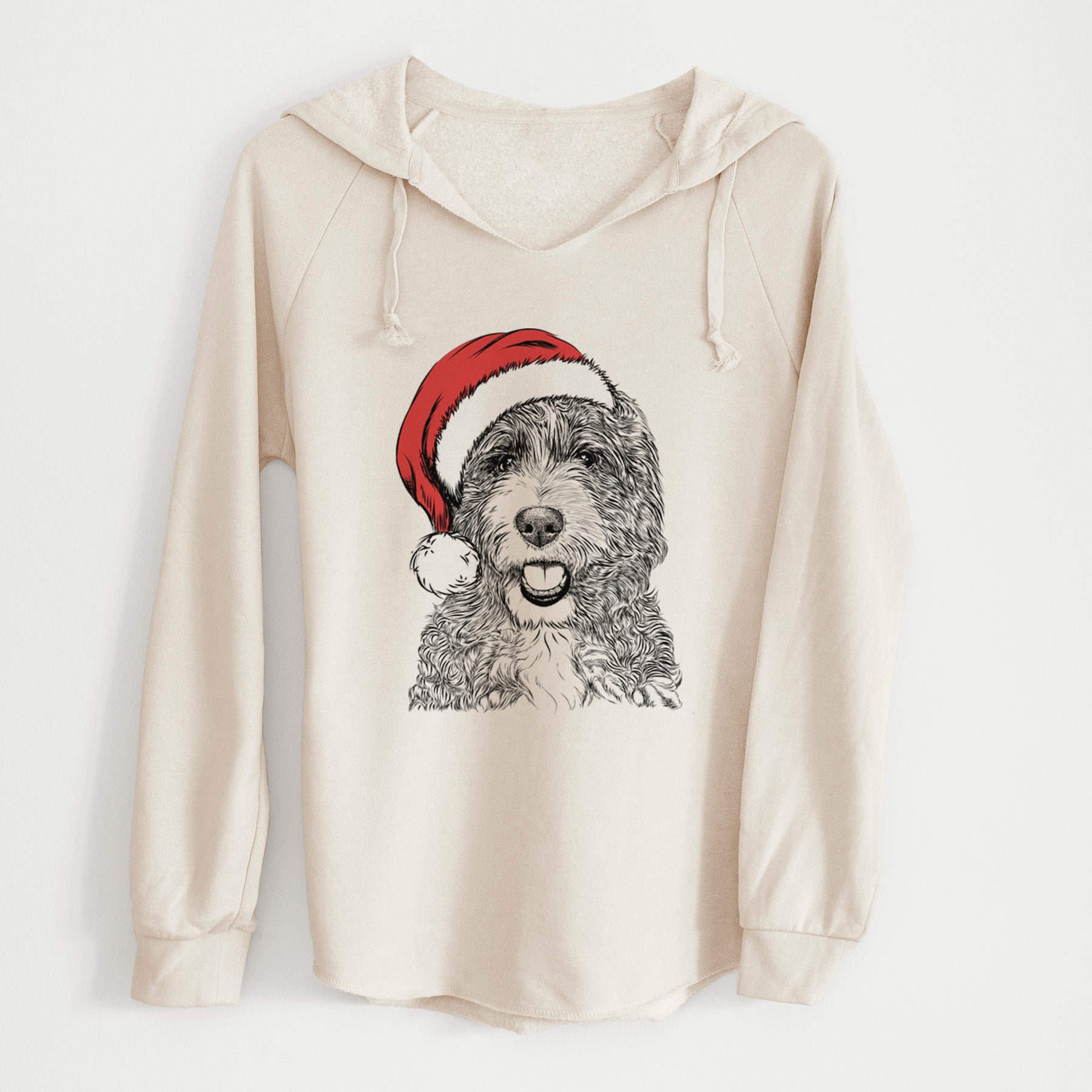 Santa Bash the Bernedoodle - Cali Wave Hooded Sweatshirt