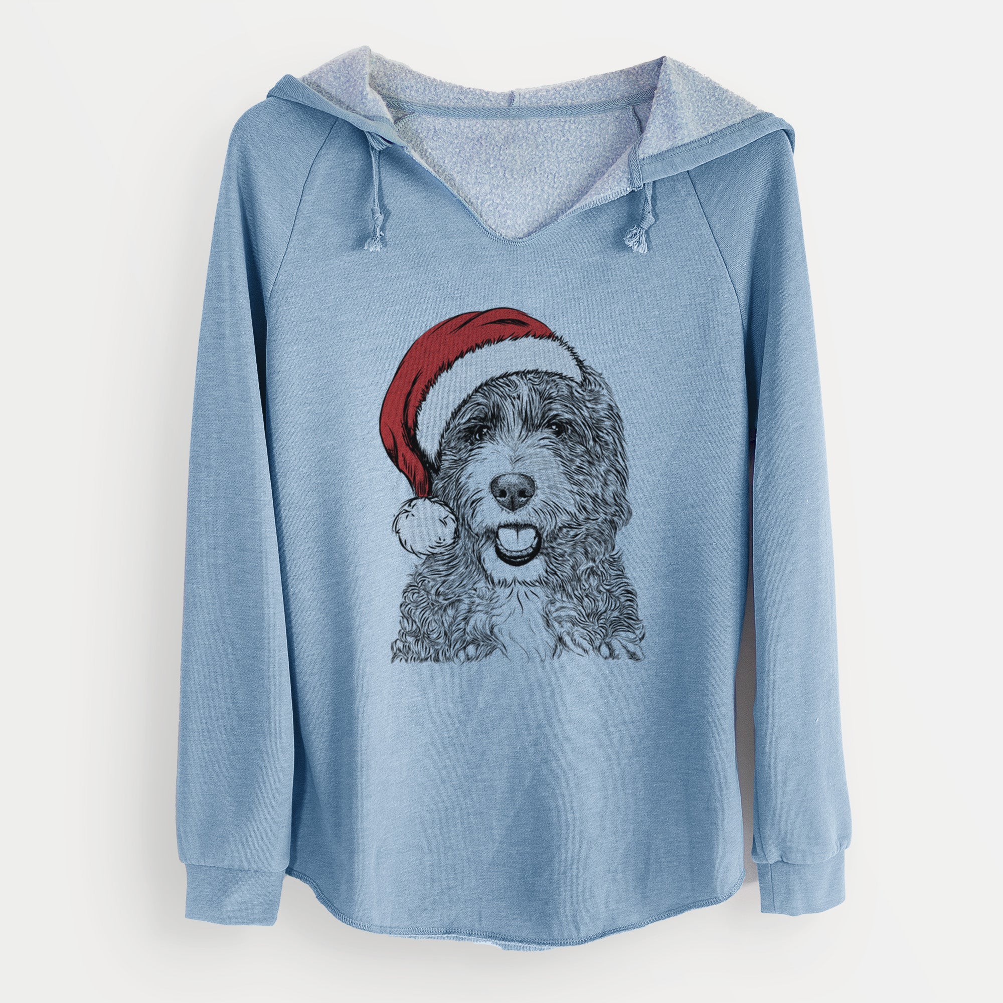 Santa Bash the Bernedoodle - Cali Wave Hooded Sweatshirt