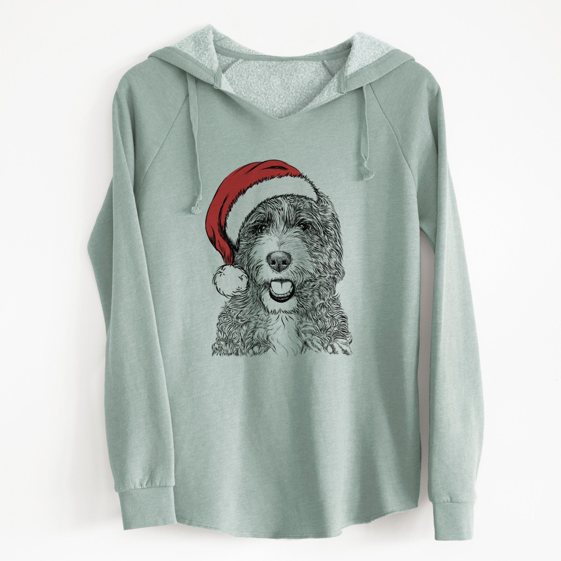 Santa Bash the Bernedoodle - Cali Wave Hooded Sweatshirt