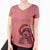 Santa Bash the Bernedoodle - Women's V-neck Shirt