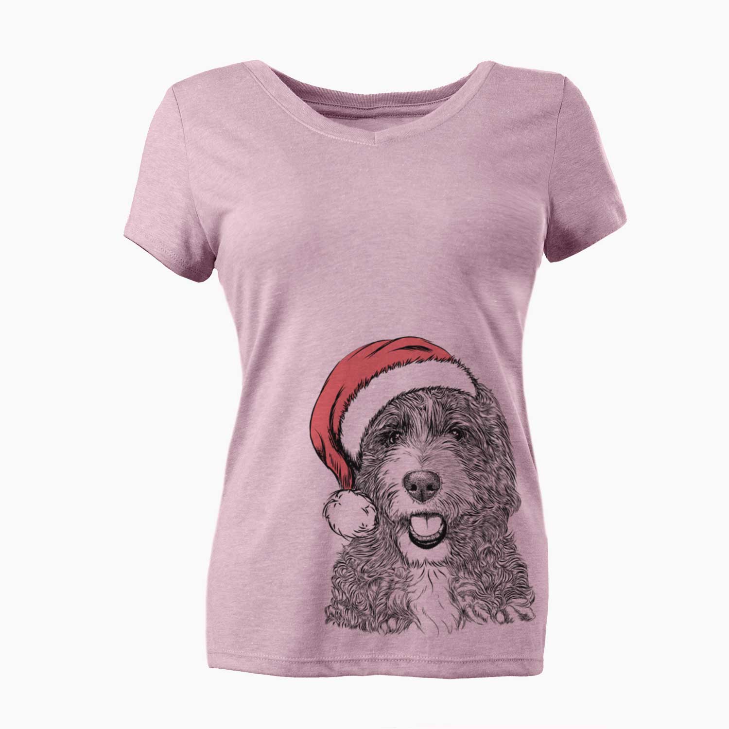 Santa Bash the Bernedoodle - Women's V-neck Shirt