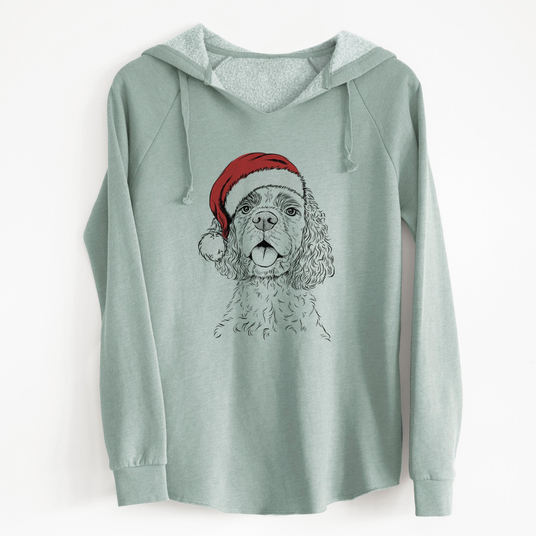 Santa Baxter the American Cocker Spaniel - Cali Wave Hooded Sweatshirt