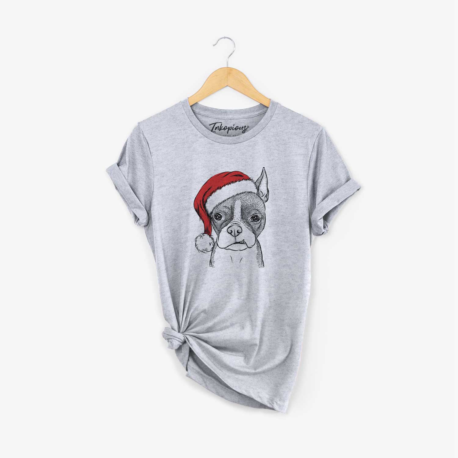 Santa Bean the Boston Terrier - Unisex Crewneck