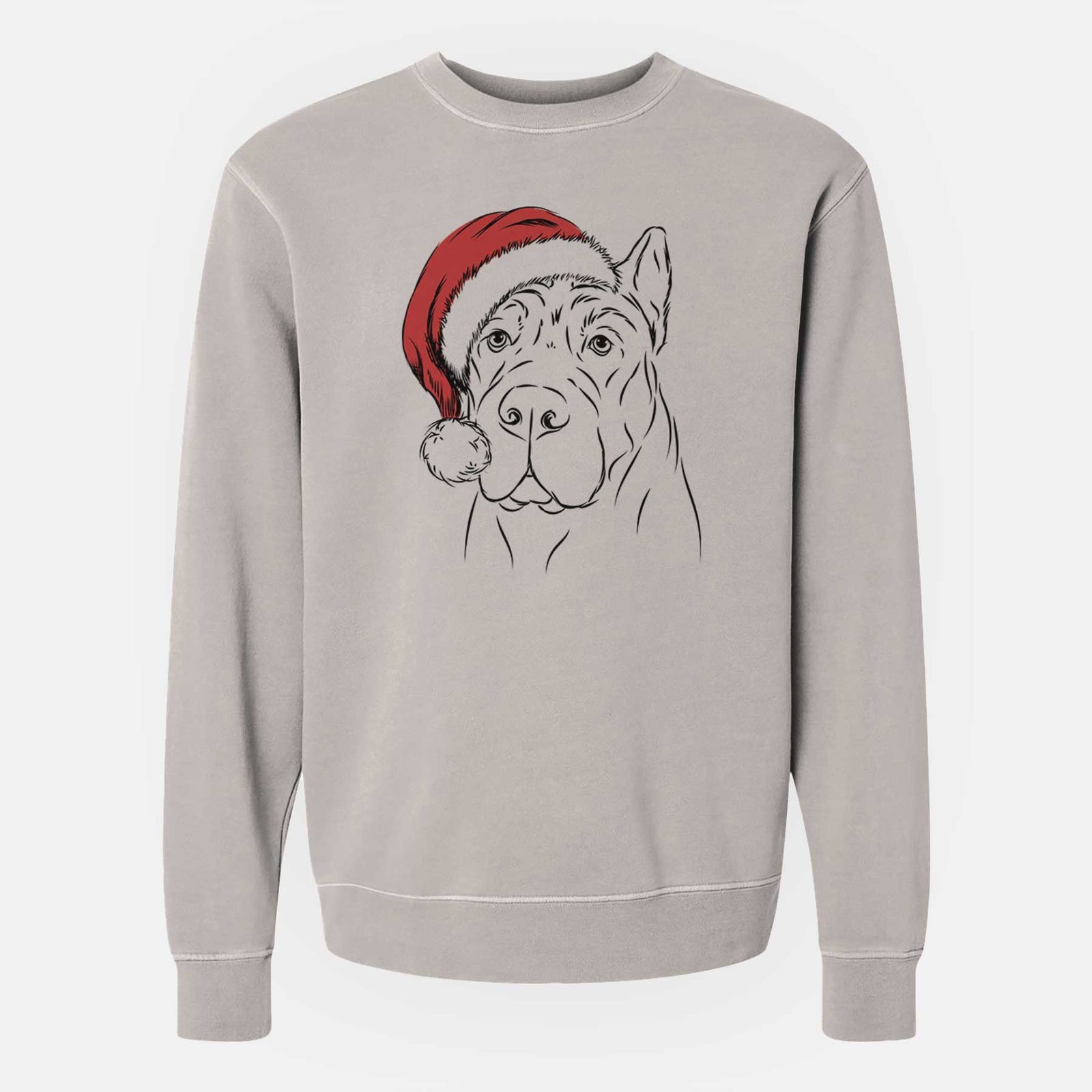 Santa Bearson the Cane Corso - Unisex Pigment Dyed Crew Sweatshirt