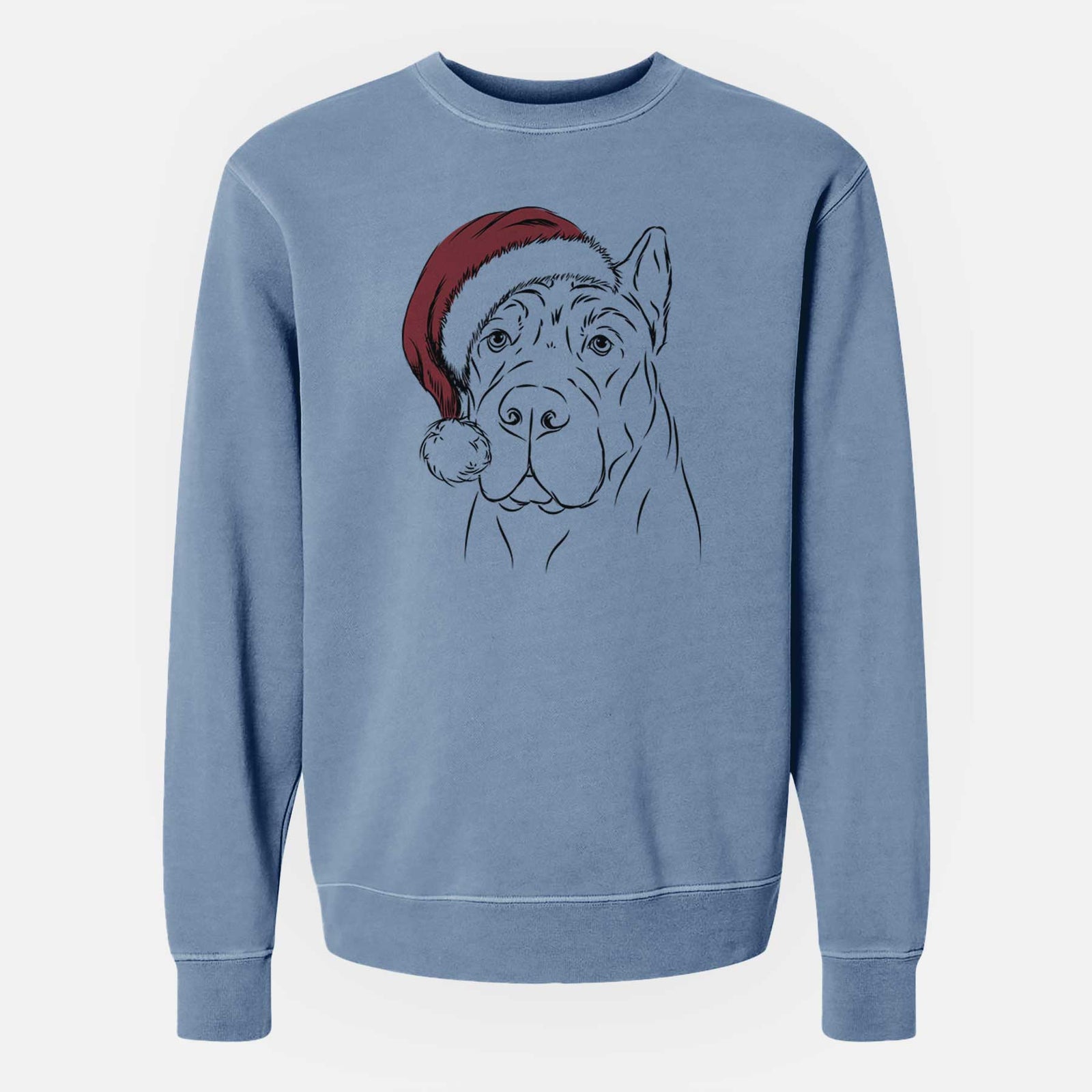 Santa Bearson the Cane Corso - Unisex Pigment Dyed Crew Sweatshirt