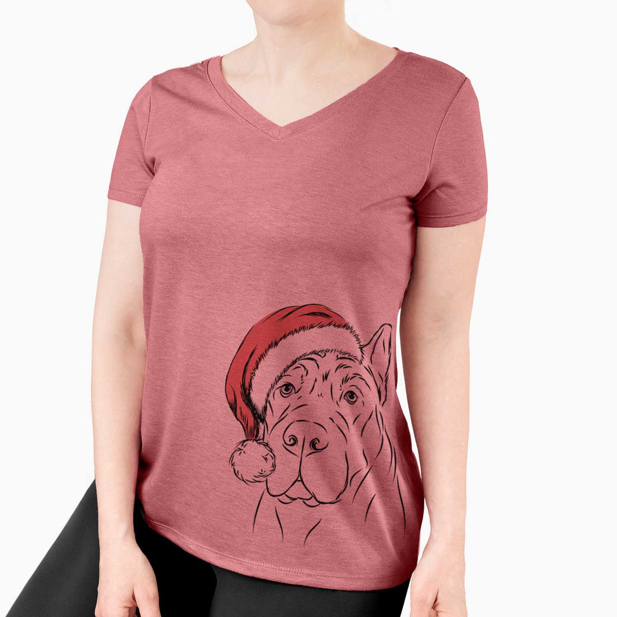Santa Bearson the Cane Corso - Women's V-neck Shirt
