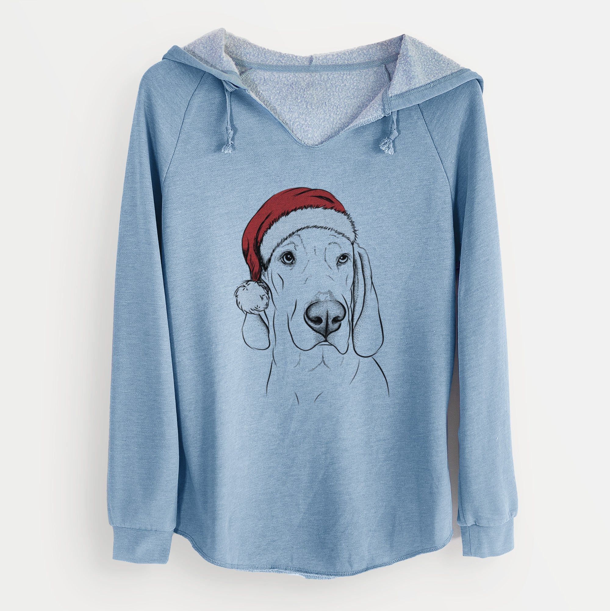 Santa Beauregard the American Redbone Coonhound - Cali Wave Hooded Sweatshirt