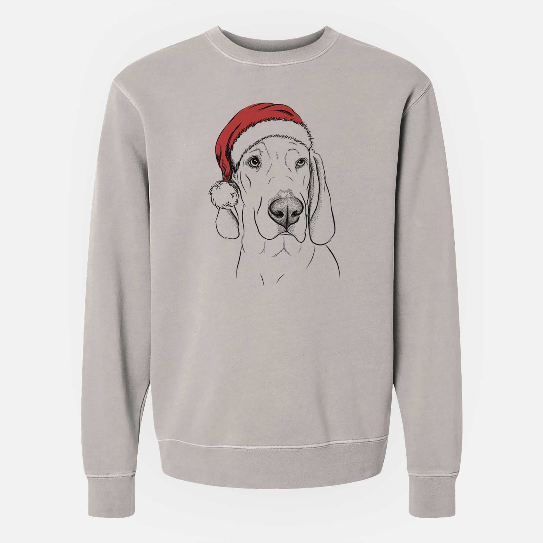 Santa Beauregard the American Redbone Coonhound - Unisex Pigment Dyed Crew Sweatshirt