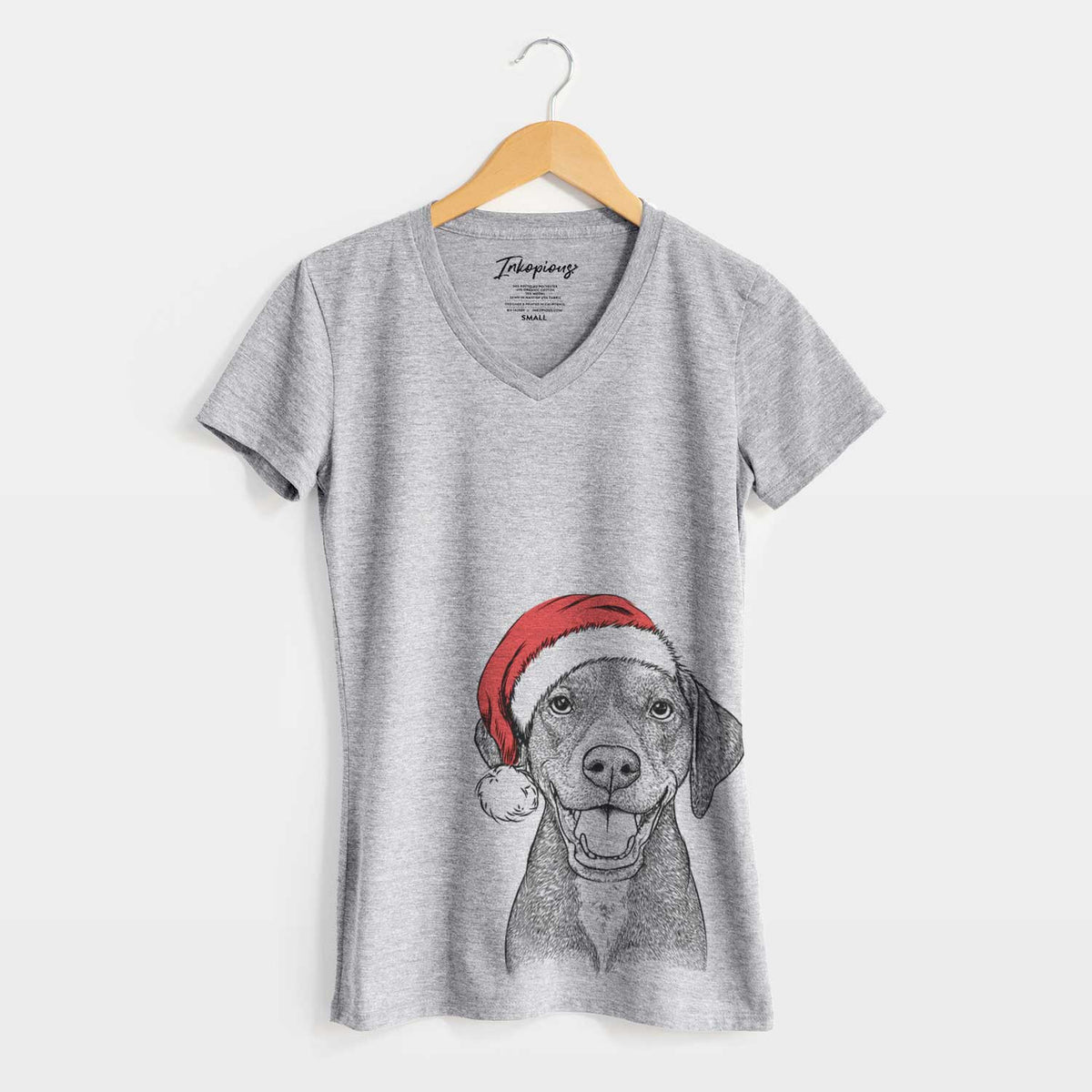 Santa Beaver the Hound Mix - Women's V-neck Shirt