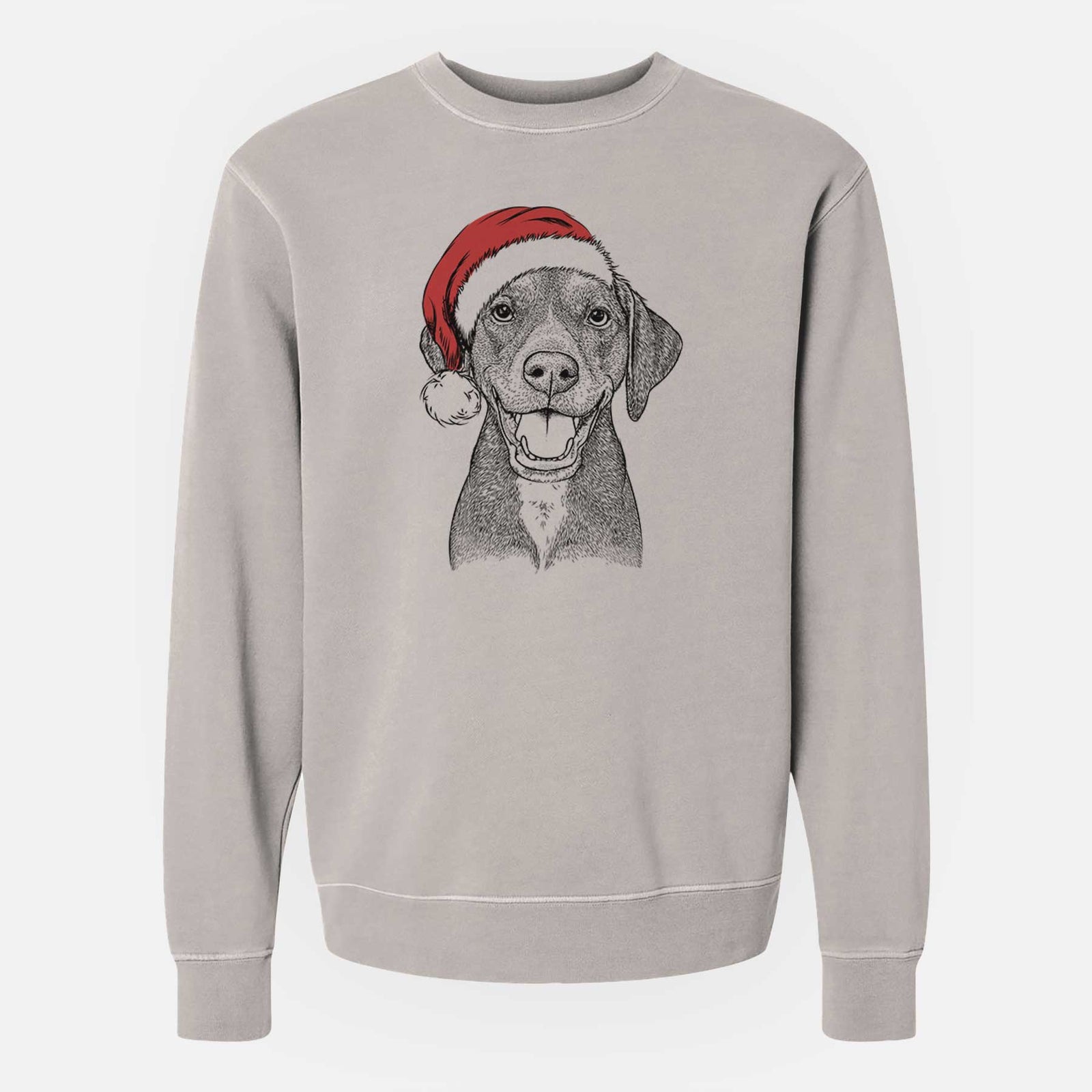 Santa Beaver the Hound Mix - Unisex Pigment Dyed Crew Sweatshirt