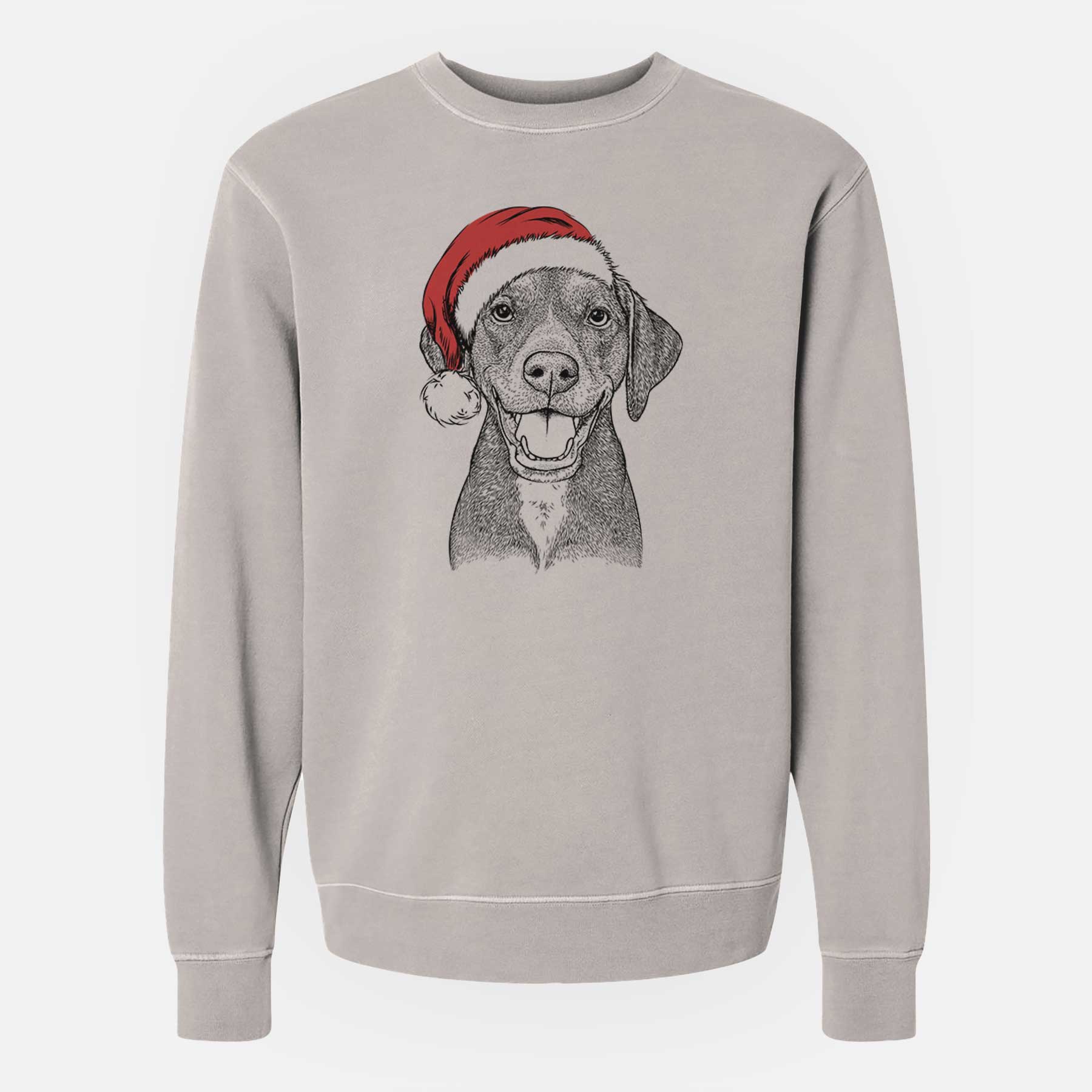 Santa Beaver the Hound Mix - Unisex Pigment Dyed Crew Sweatshirt
