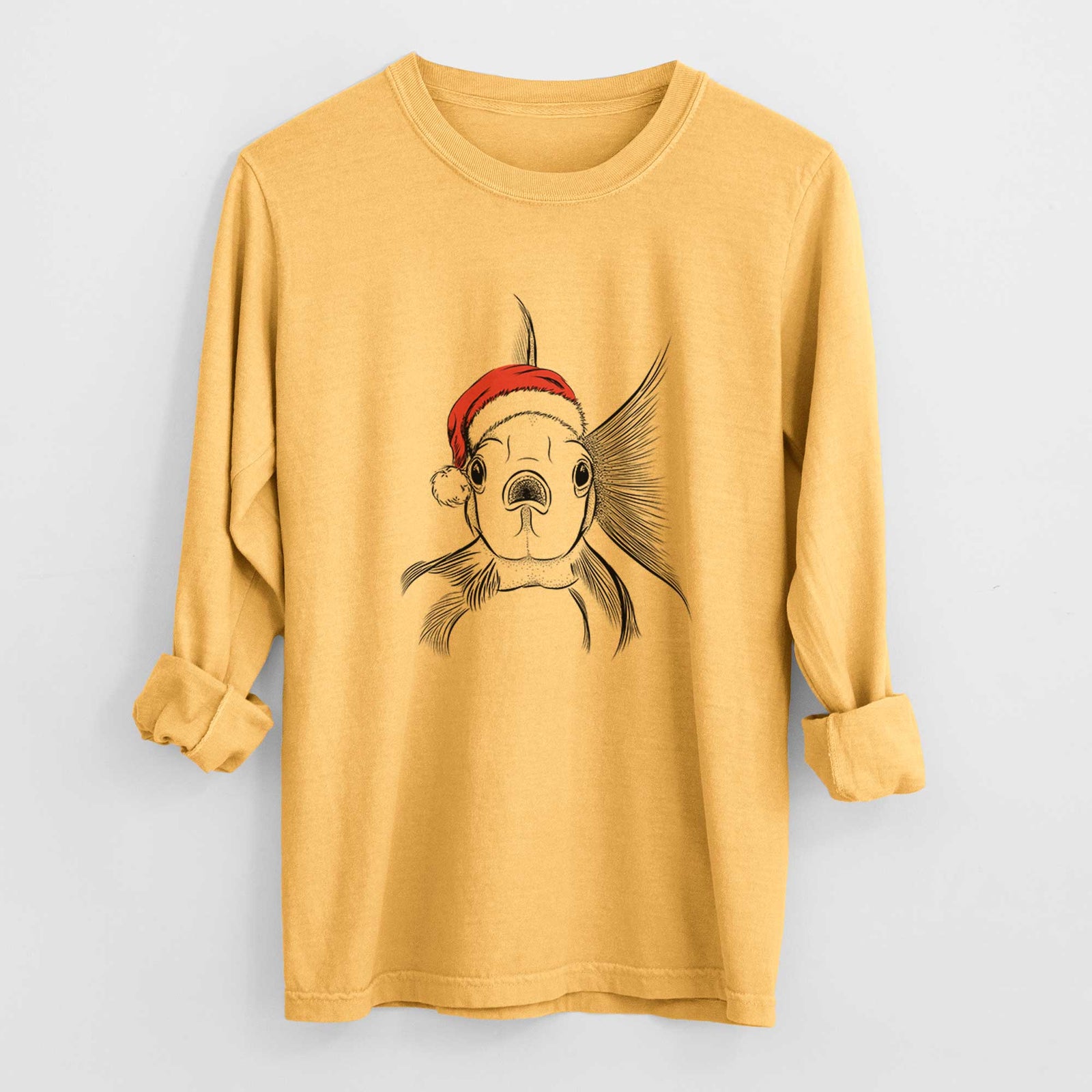 Santa Beefcake the Goldfish - Heavyweight 100% Cotton Long Sleeve
