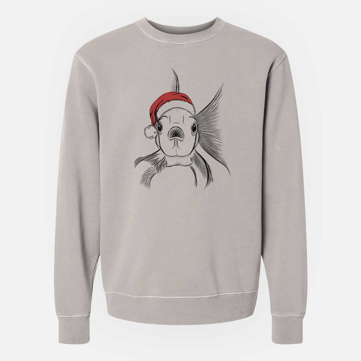 Santa Beefcake the Goldfish - Unisex Pigment Dyed Crew Sweatshirt