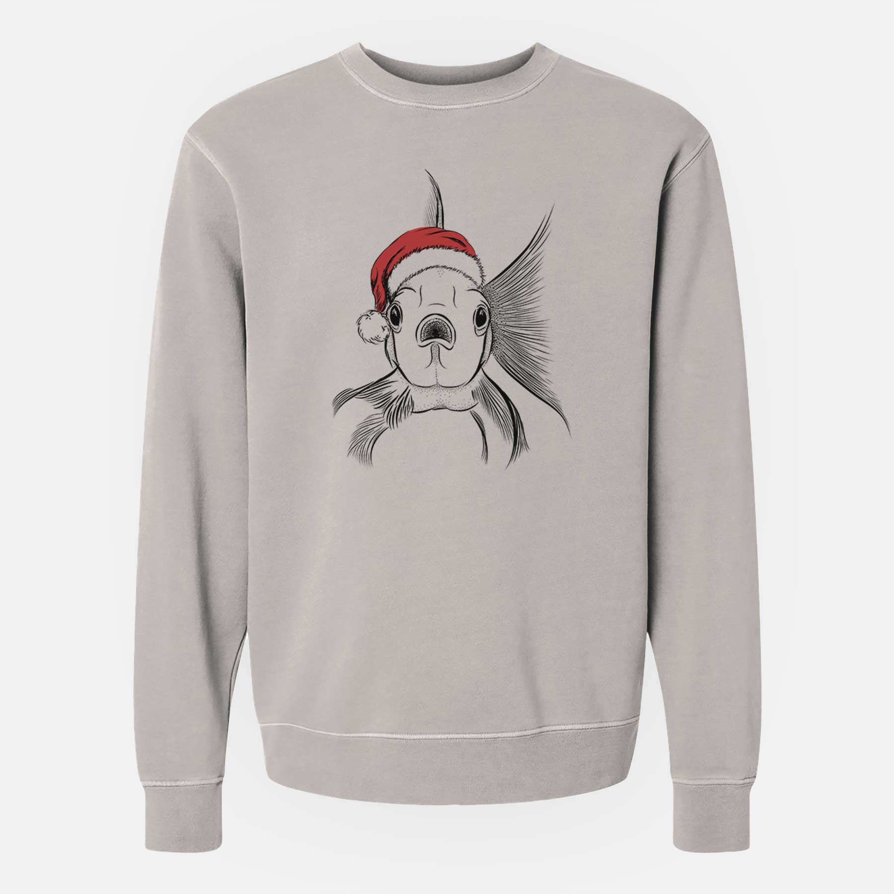 Santa Beefcake the Goldfish - Unisex Pigment Dyed Crew Sweatshirt