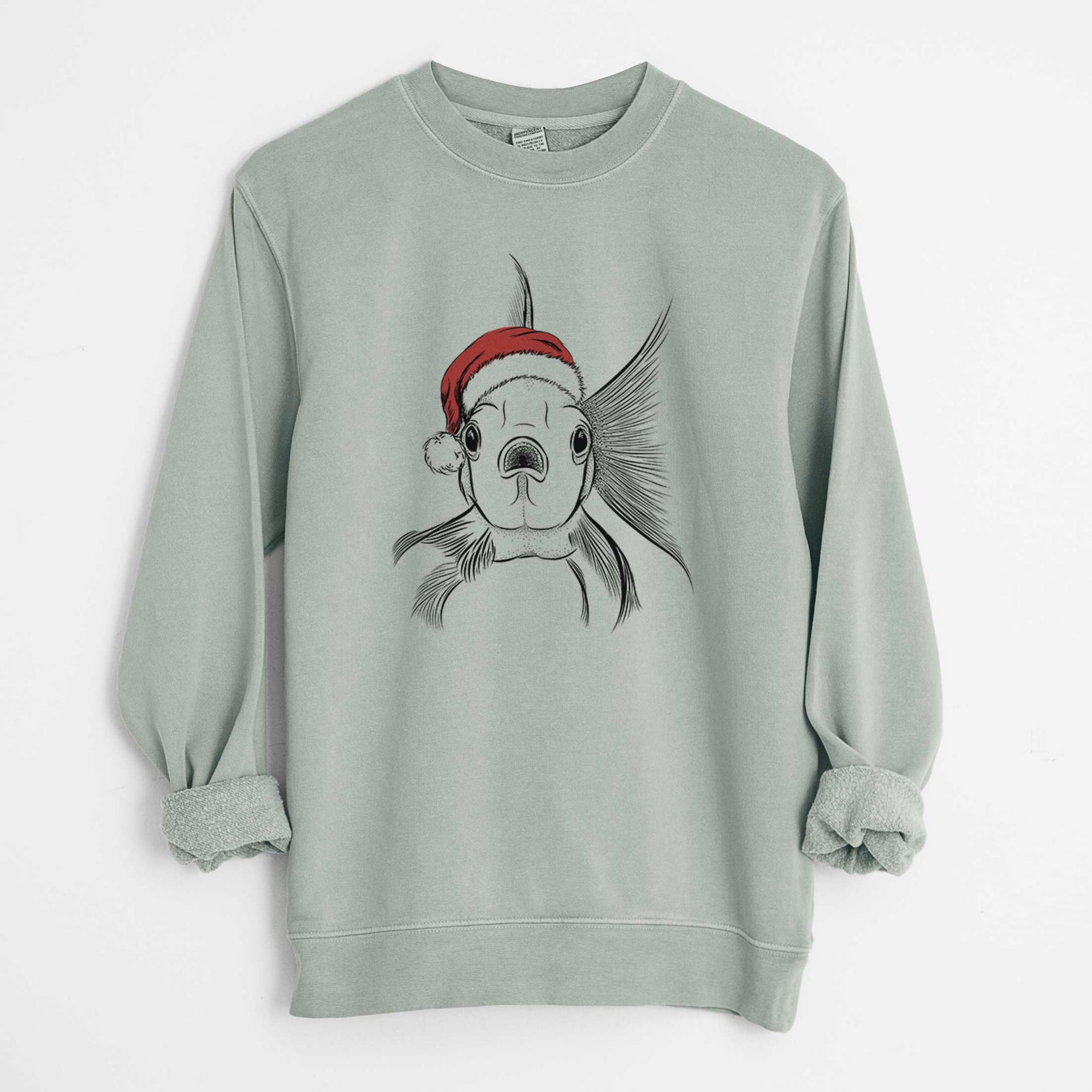 Santa Beefcake the Goldfish - Unisex Pigment Dyed Crew Sweatshirt