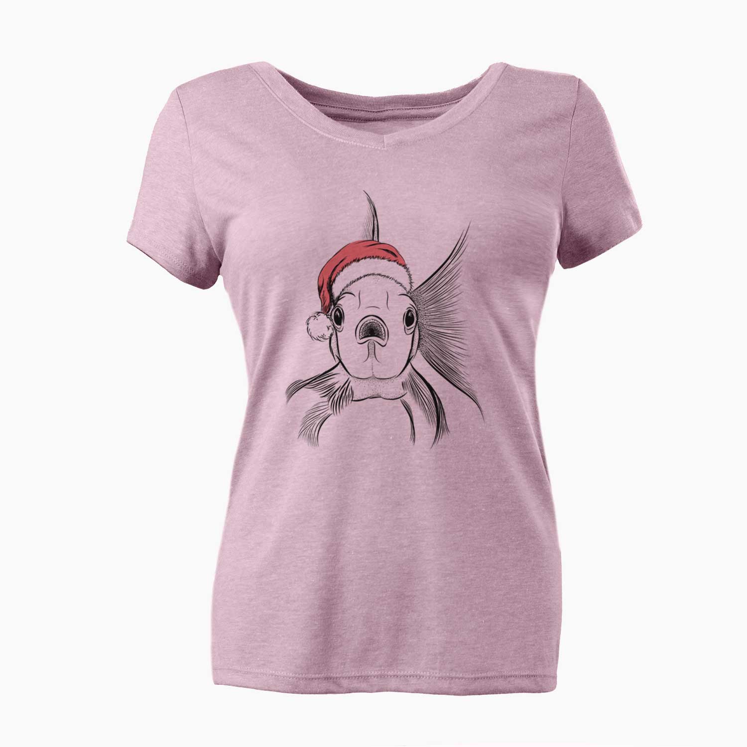 Santa Beefcake the Goldfish - Women's V-neck Shirt