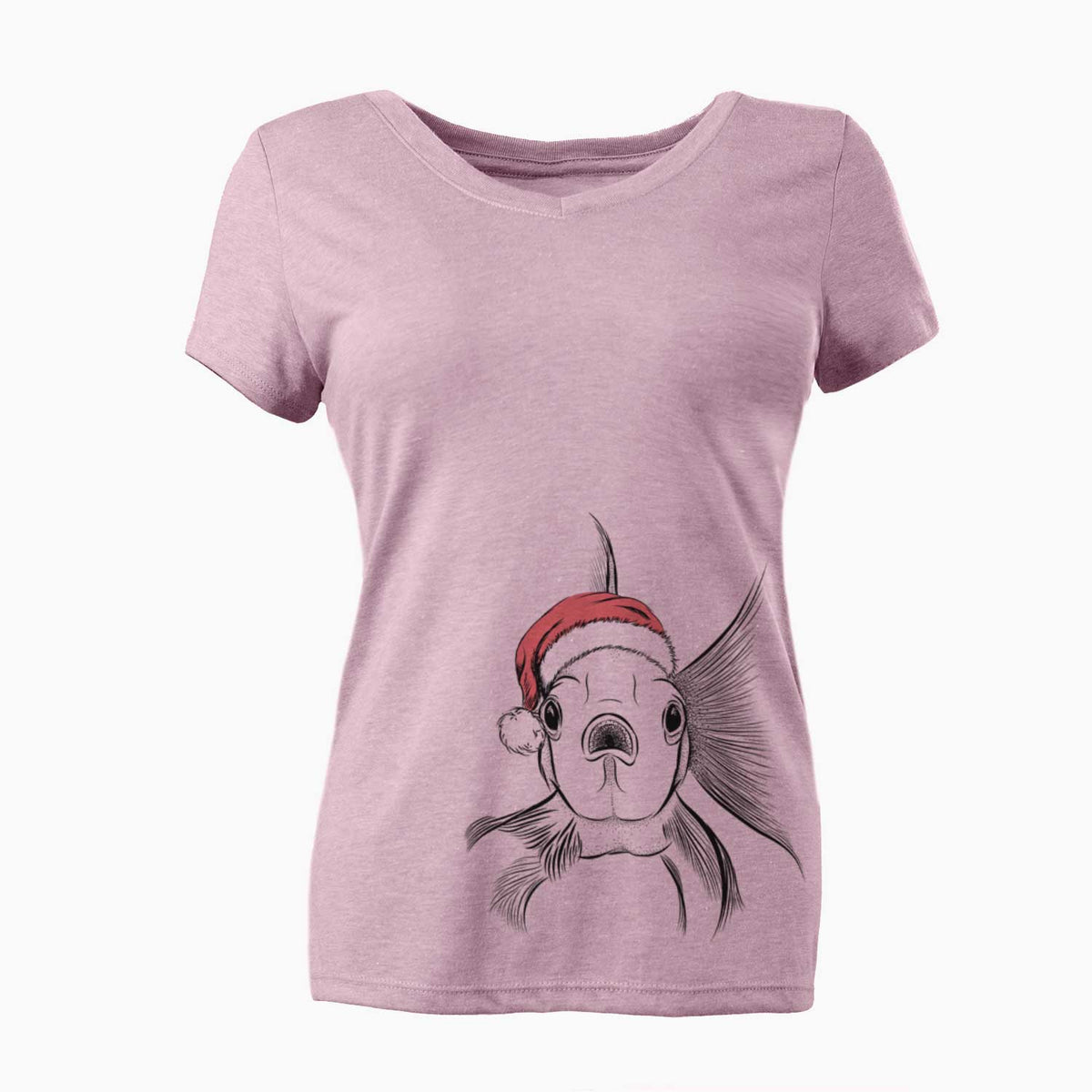 Santa Beefcake the Goldfish - Women's V-neck Shirt
