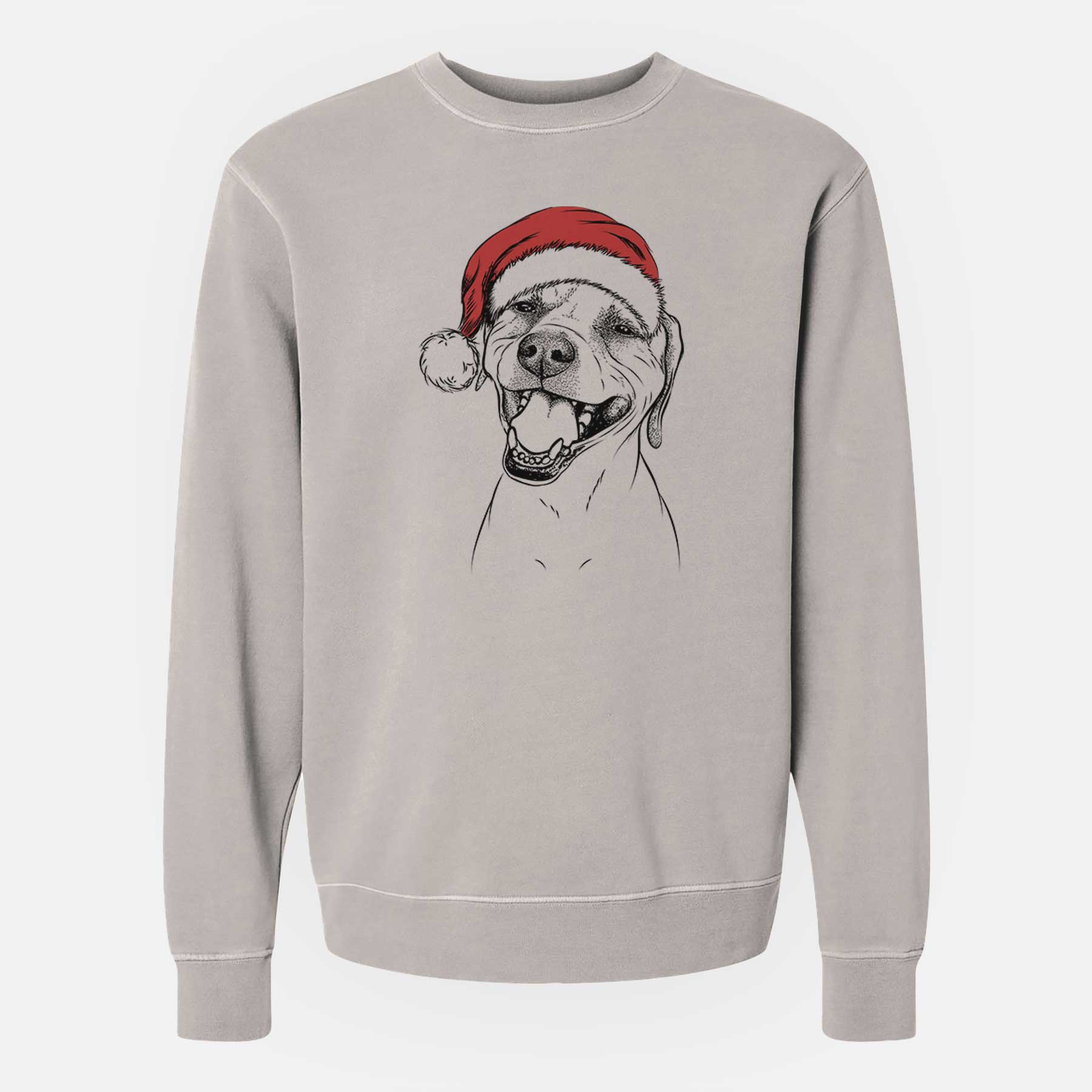 Santa Beemer the Boxer Pitbull Terrier Mix - Unisex Pigment Dyed Crew Sweatshirt