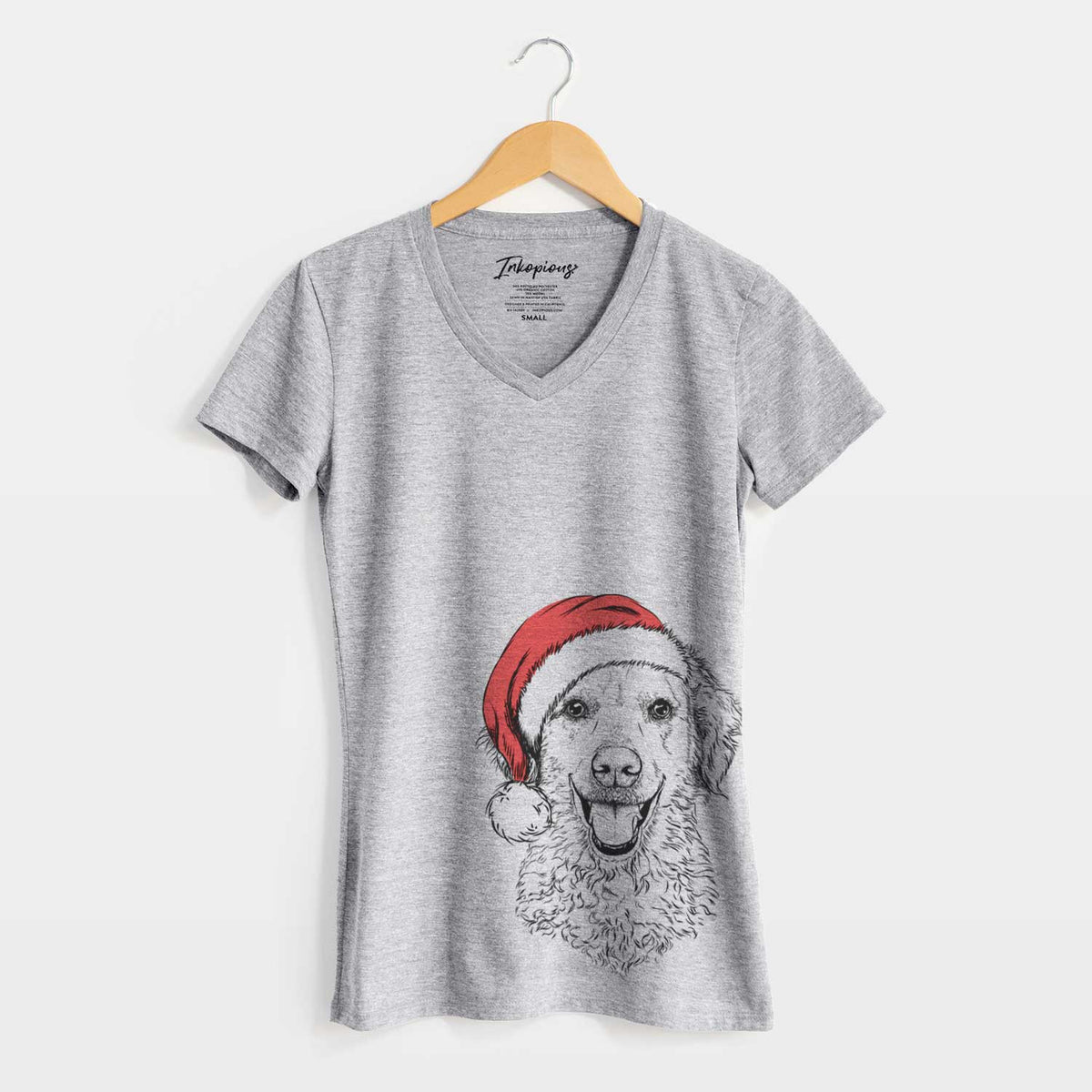 Santa Bella Bean the Goldendoodle - Women's V-neck Shirt