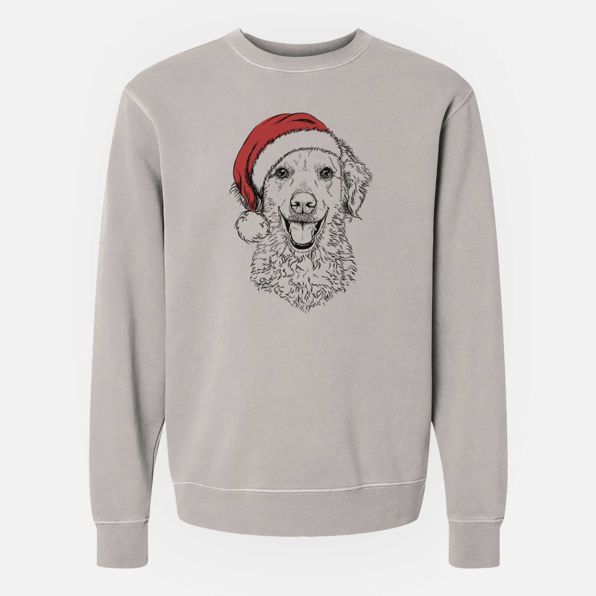 Santa Bella Bean the Goldendoodle - Unisex Pigment Dyed Crew Sweatshirt