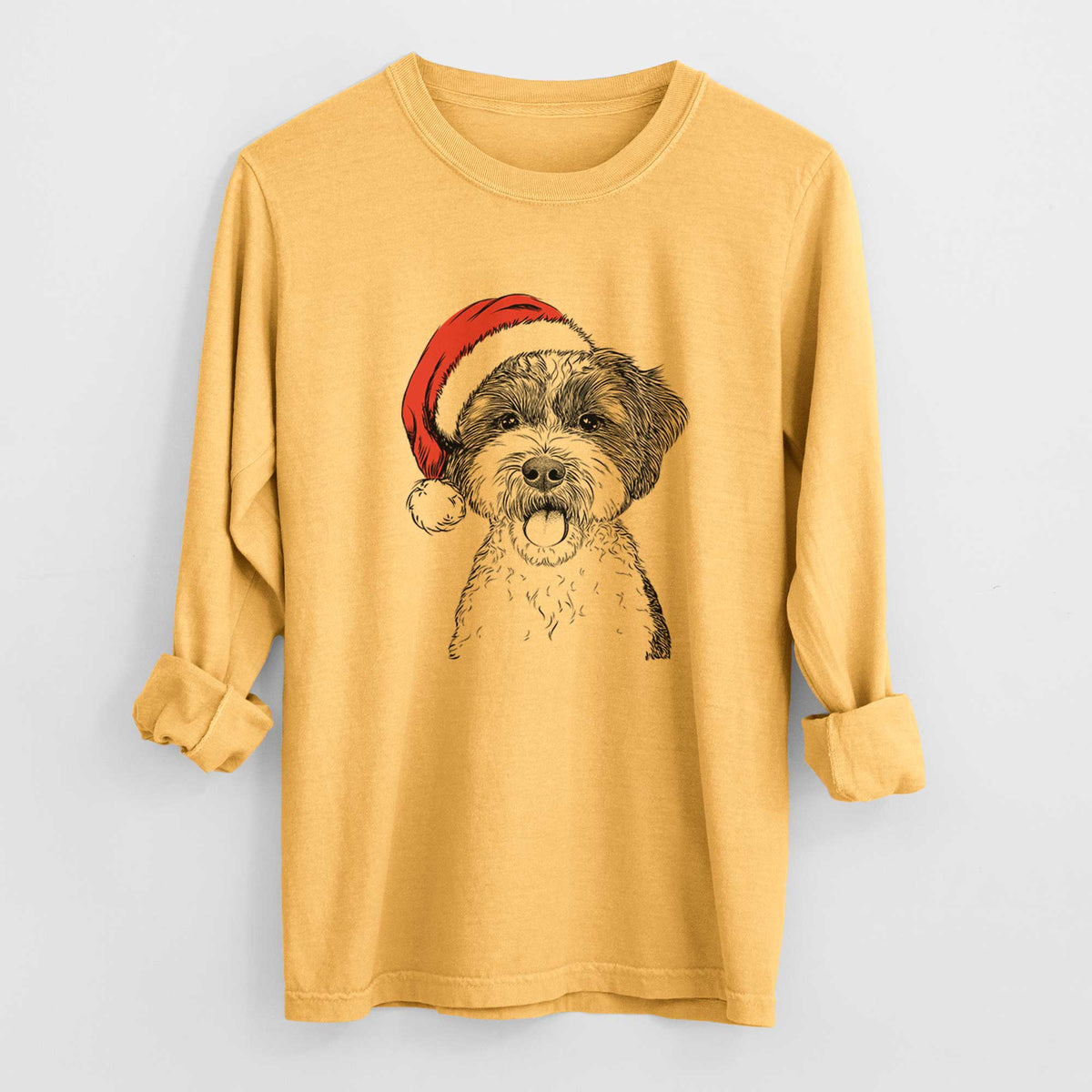 Santa Bella the Cockapoo - Heavyweight 100% Cotton Long Sleeve