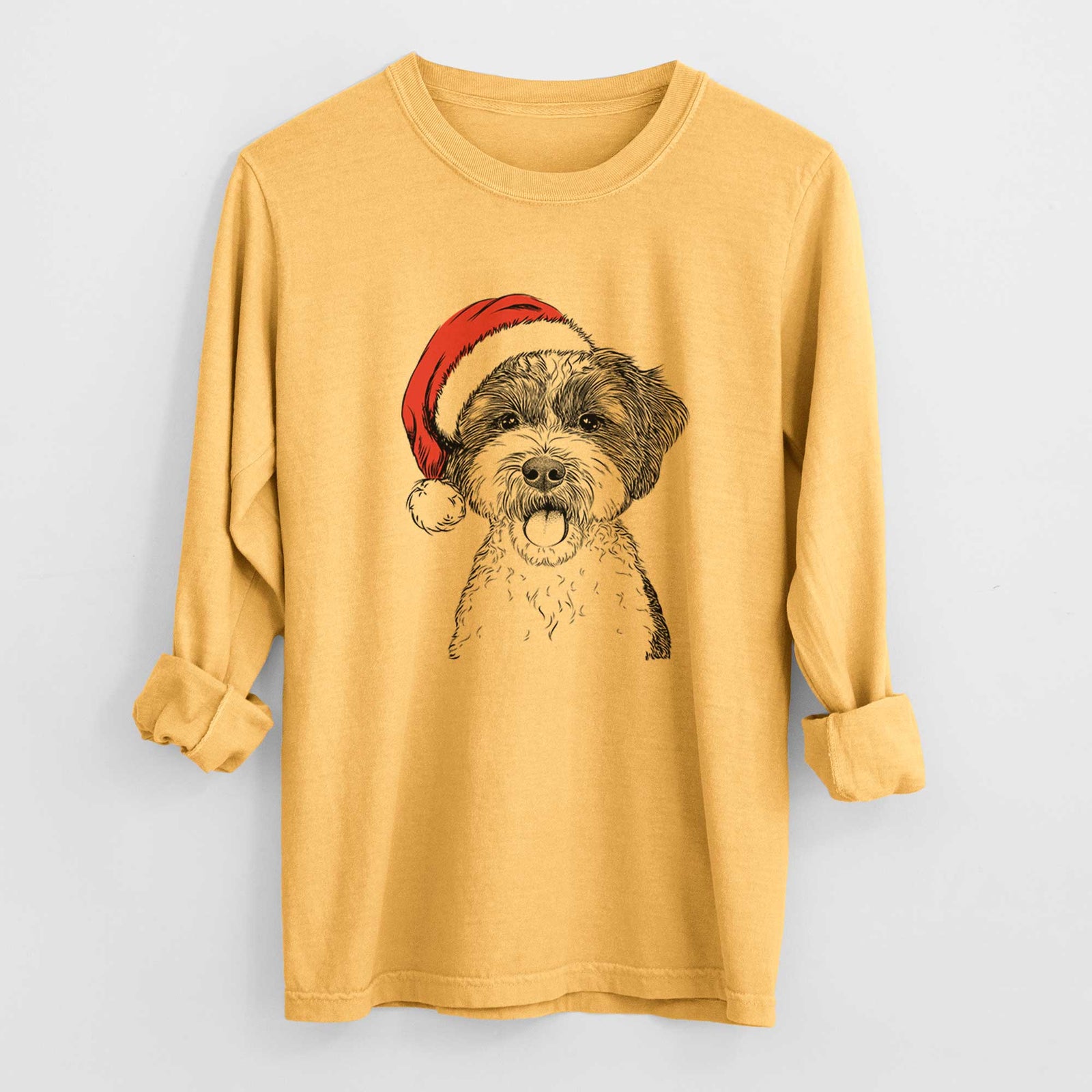 Santa Bella the Cockapoo - Heavyweight 100% Cotton Long Sleeve