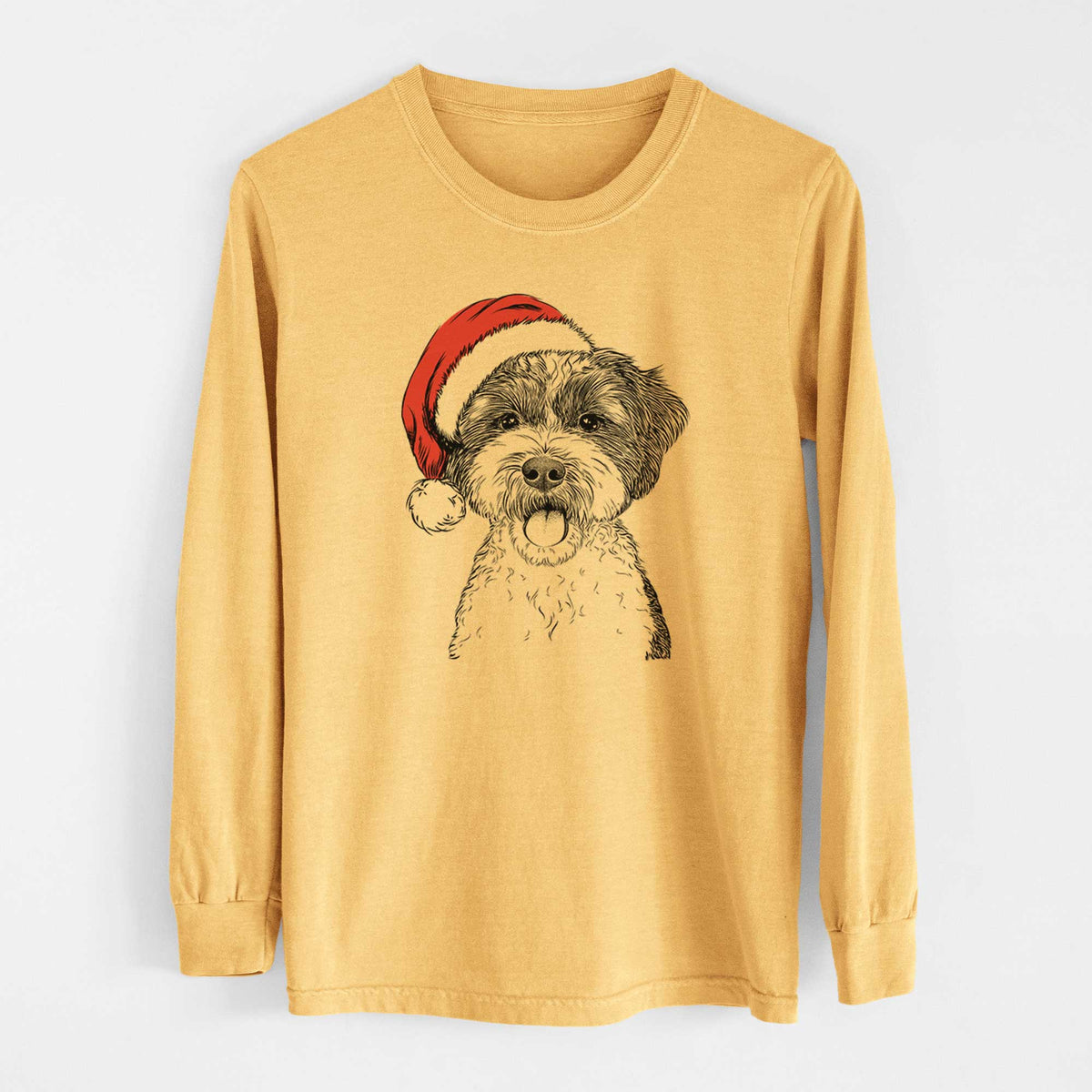 Santa Bella the Cockapoo - Heavyweight 100% Cotton Long Sleeve