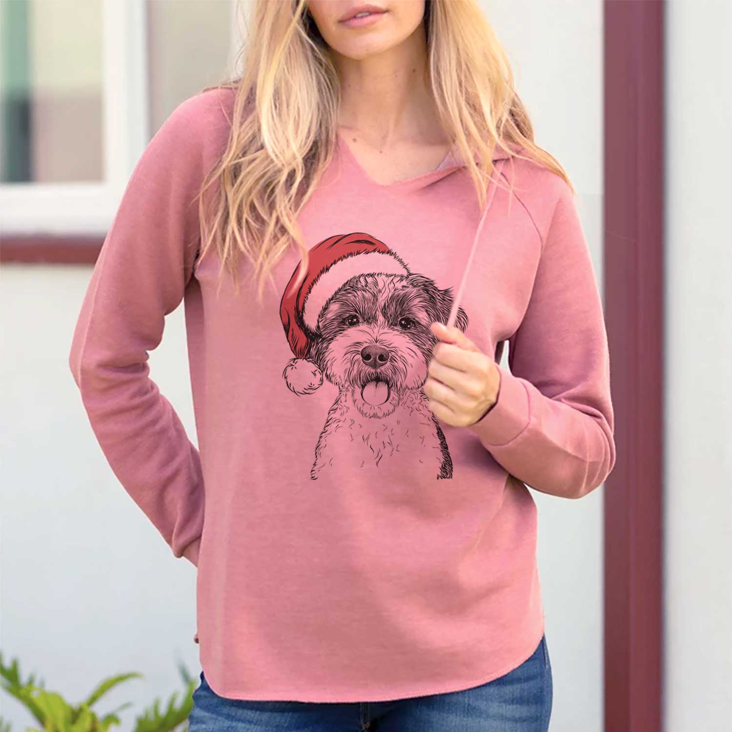 Santa Bella the Cockapoo - Cali Wave Hooded Sweatshirt