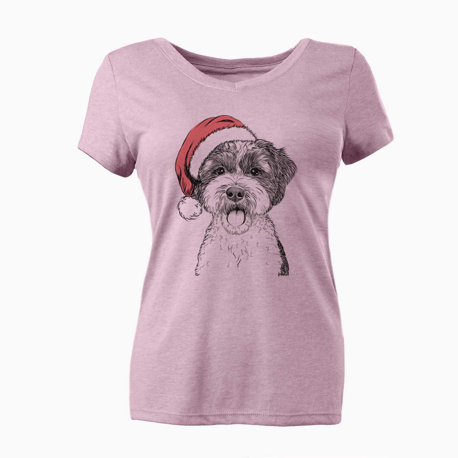 Santa Bella the Cockapoo - Women's V-neck Shirt