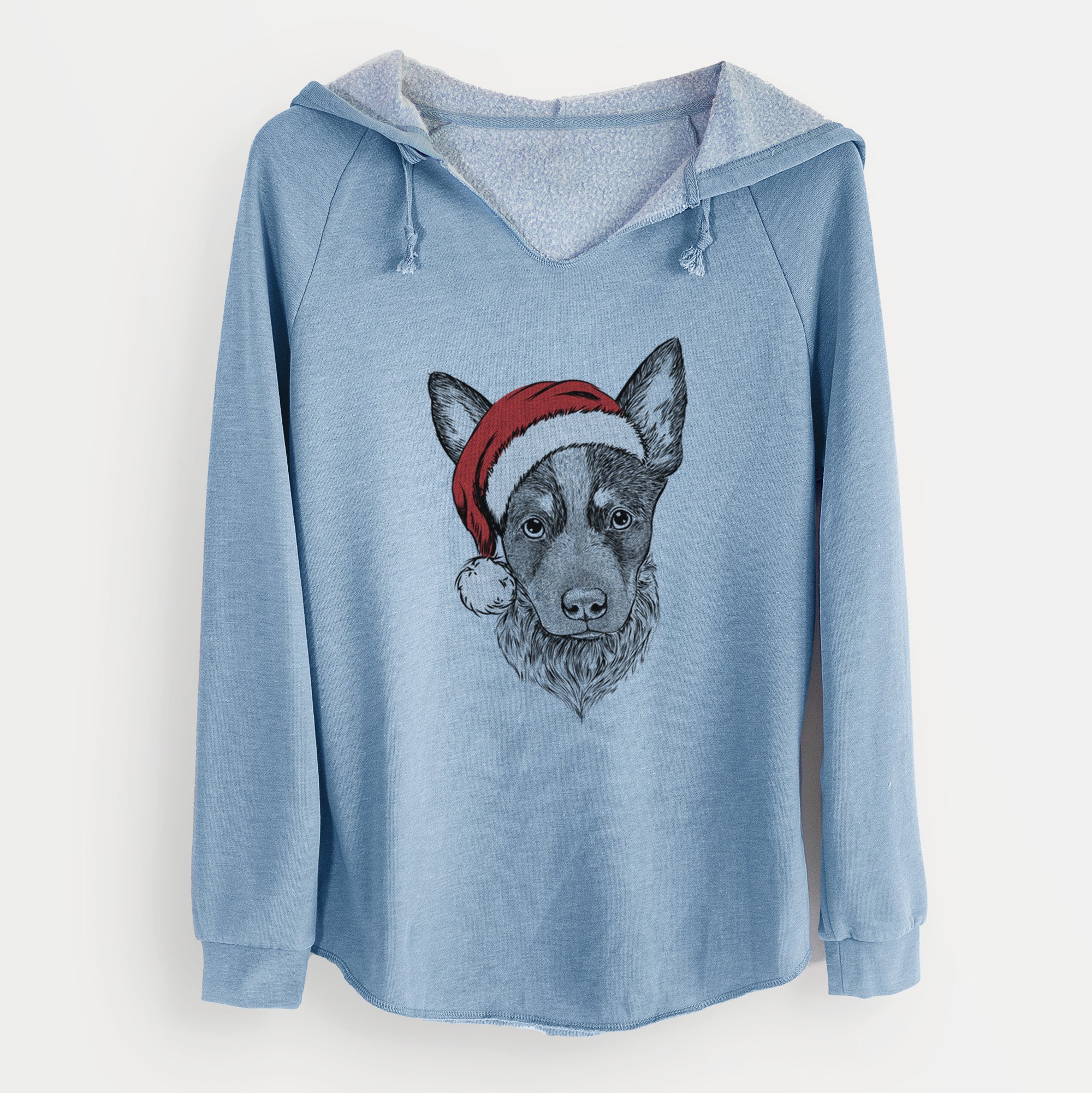 Santa Bella the Blue Heeler Puppy - Cali Wave Hooded Sweatshirt