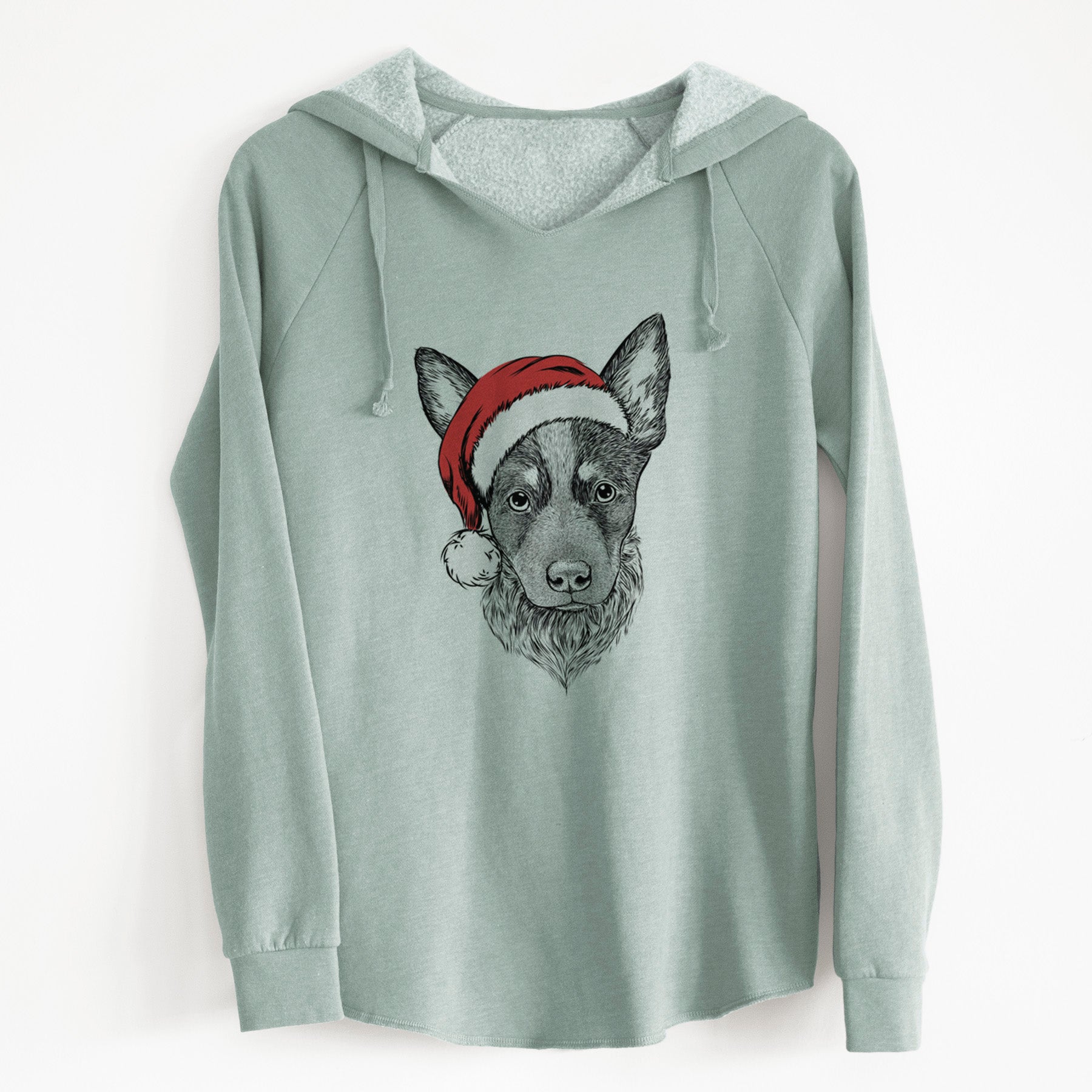 Santa Bella the Blue Heeler Puppy - Cali Wave Hooded Sweatshirt