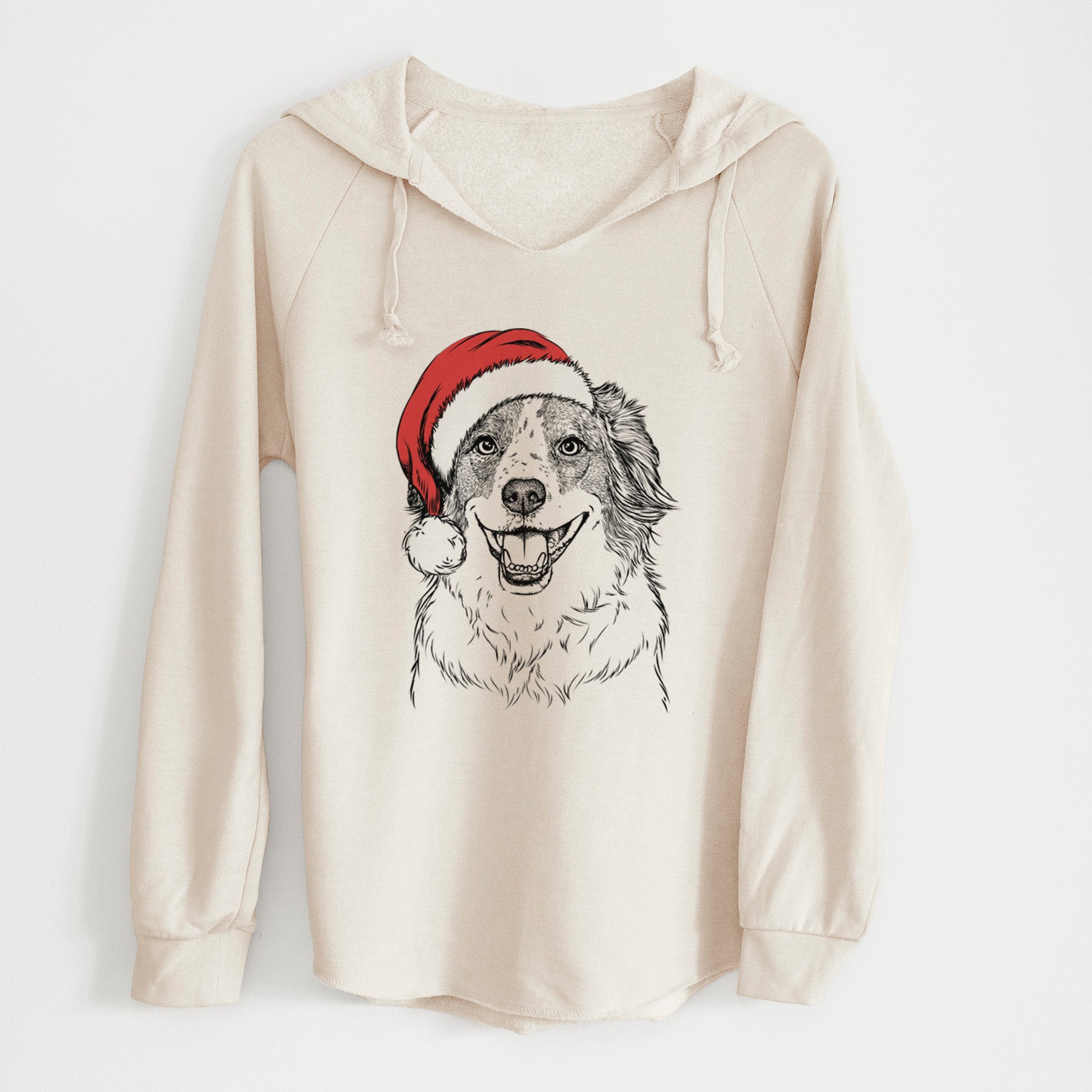 Santa Belle the Australian Shepherd Mix - Cali Wave Hooded Sweatshirt