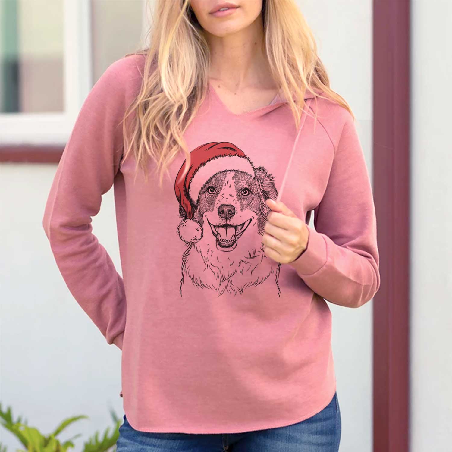 Santa Belle the Australian Shepherd Mix - Cali Wave Hooded Sweatshirt