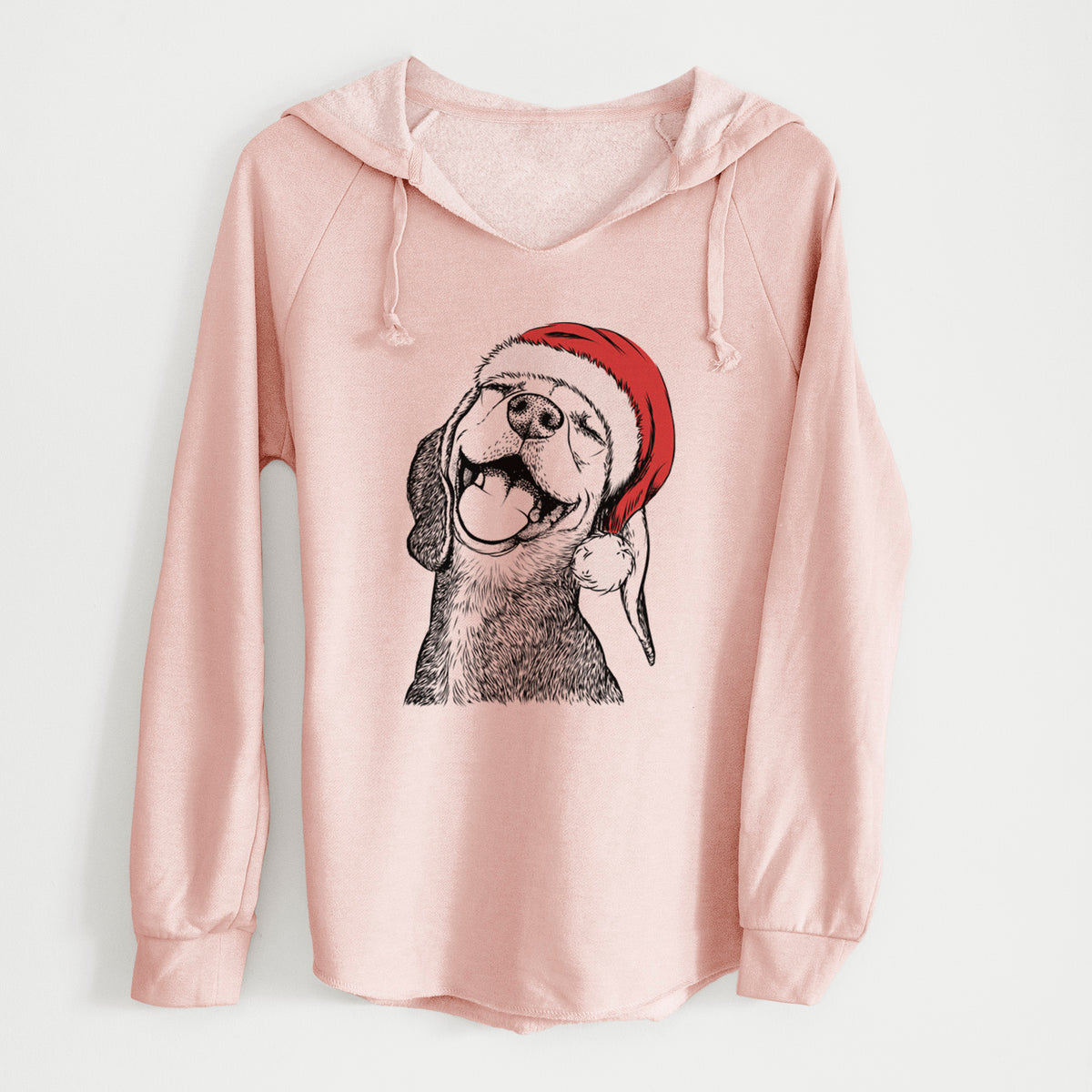 Santa Belle the Hound Mix - Cali Wave Hooded Sweatshirt