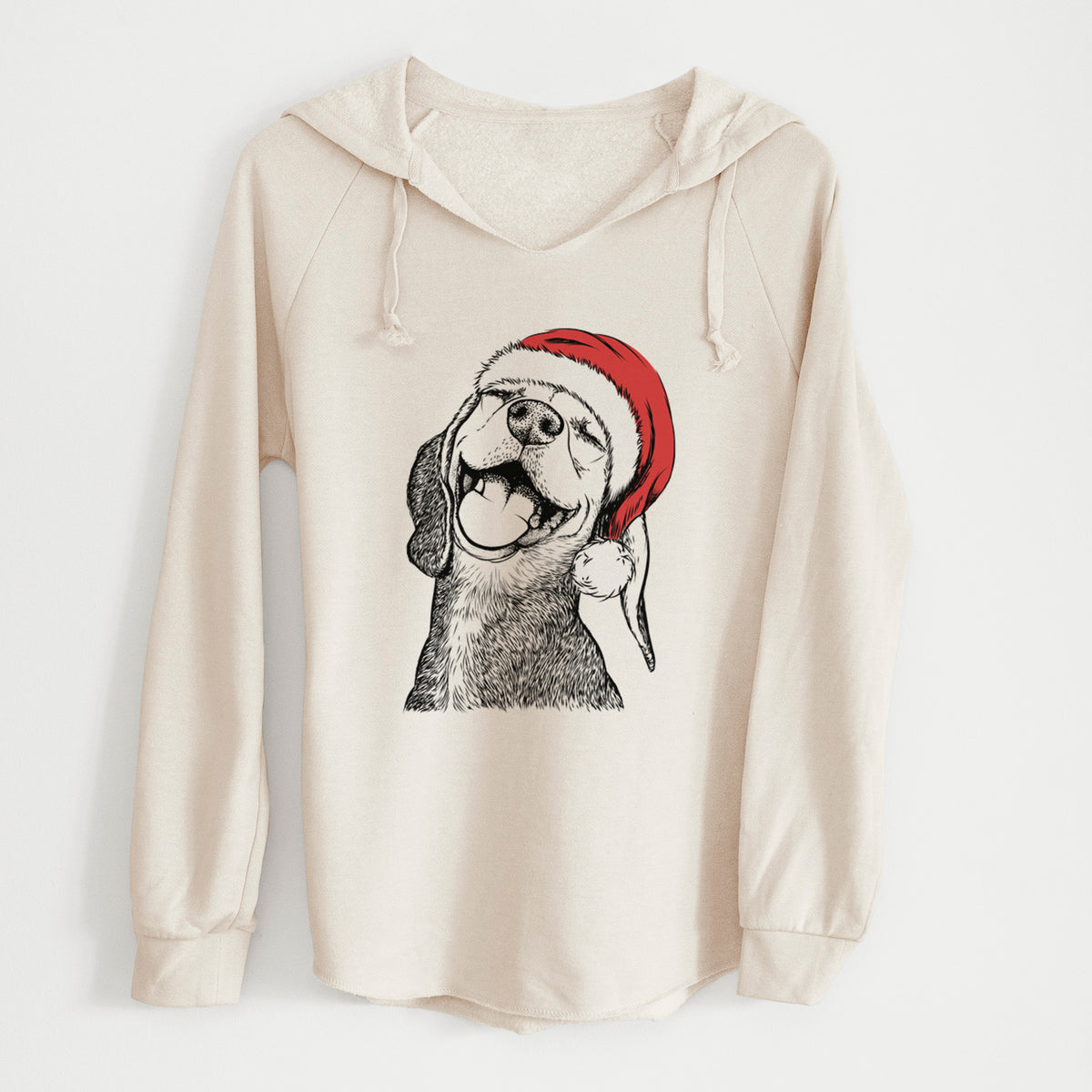 Santa Belle the Hound Mix - Cali Wave Hooded Sweatshirt