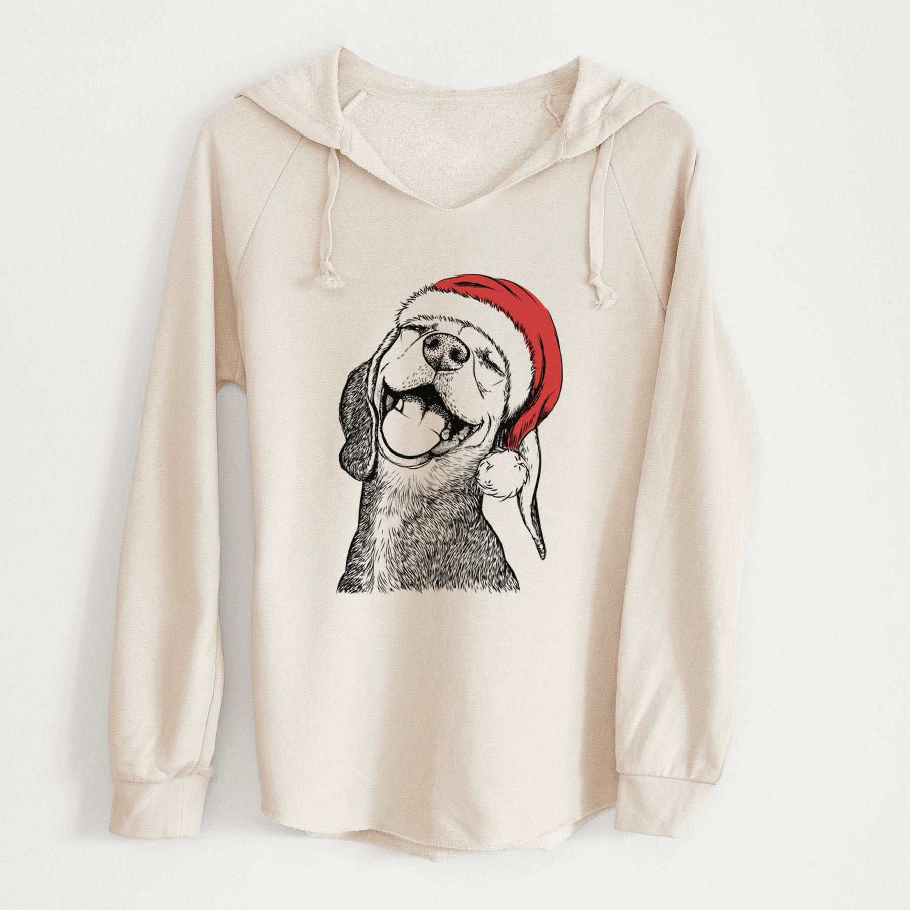 Santa Belle the Hound Mix - Cali Wave Hooded Sweatshirt