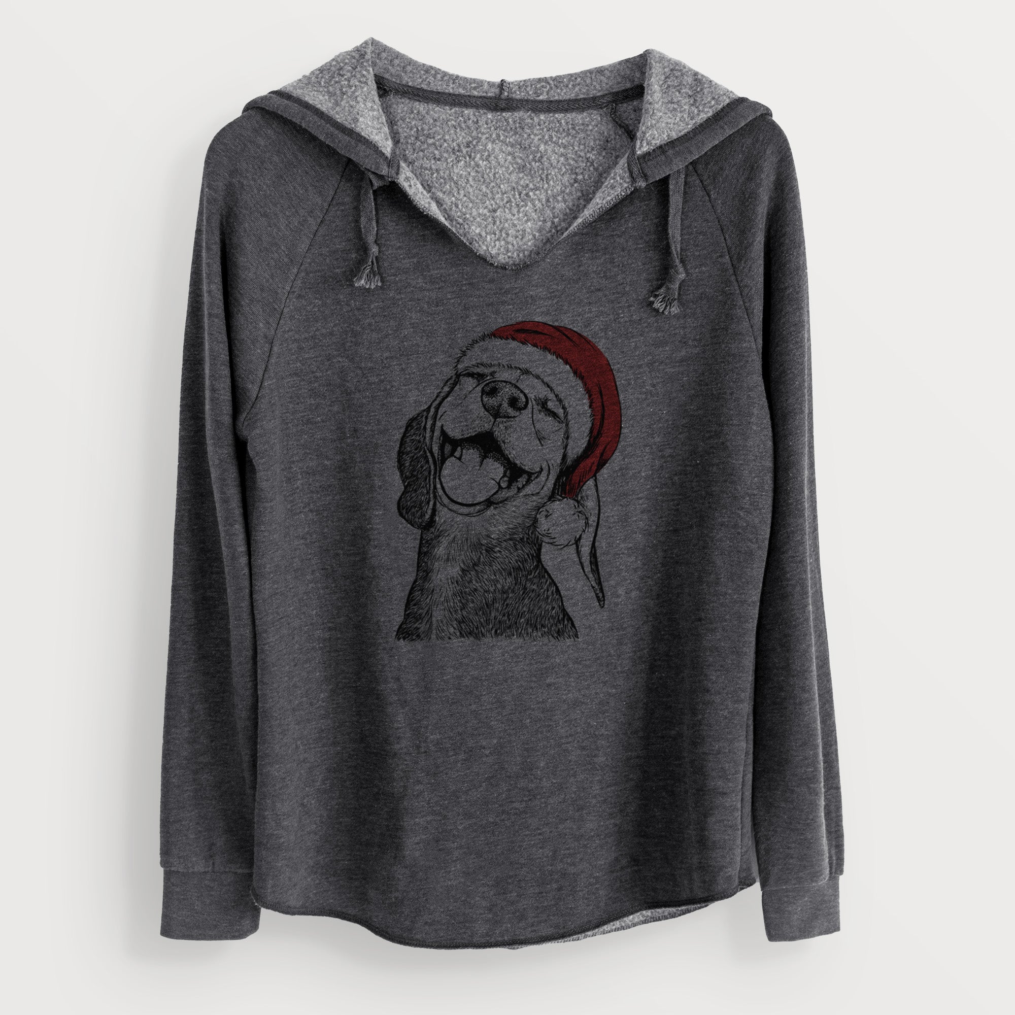 Santa Belle the Hound Mix - Cali Wave Hooded Sweatshirt
