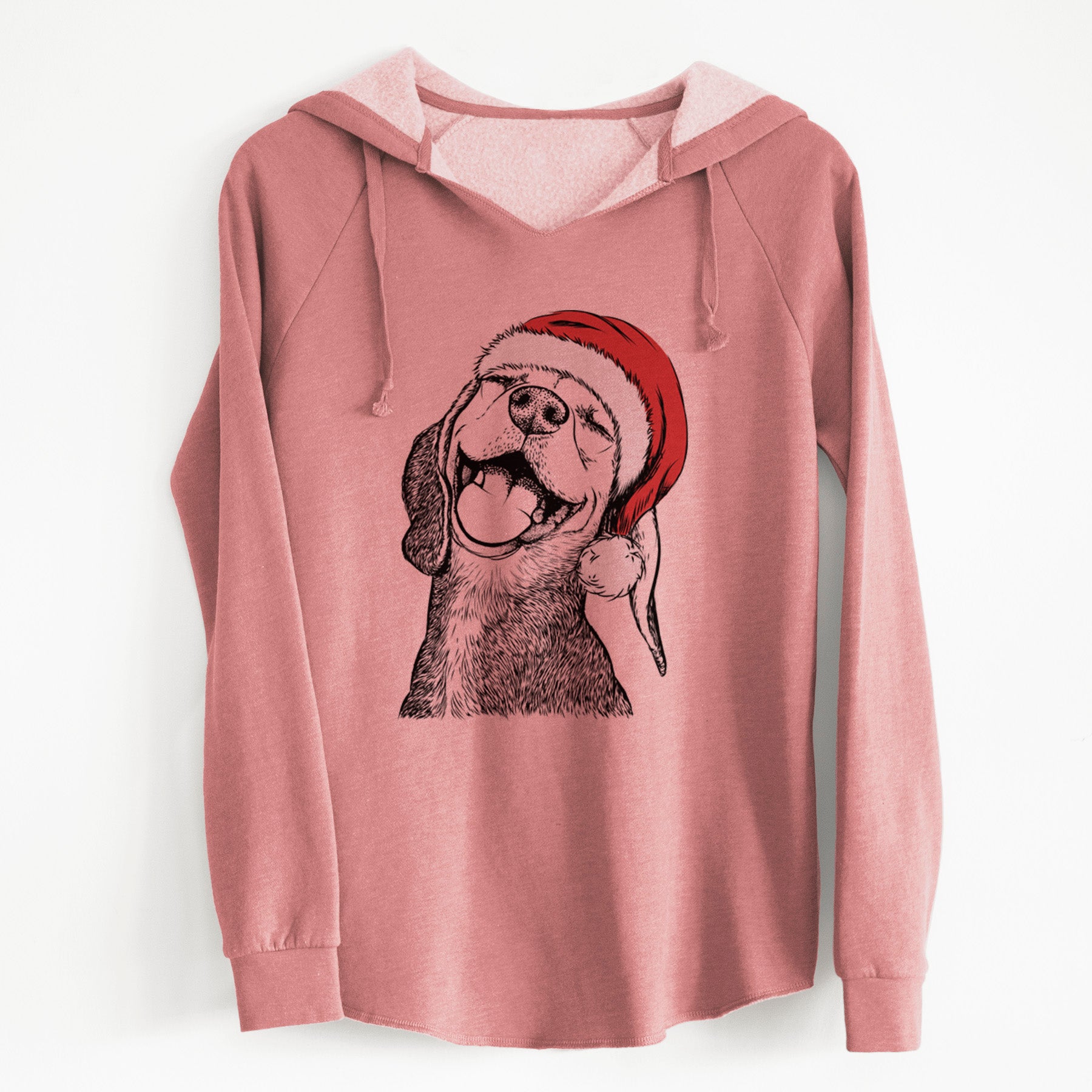 Santa Belle the Hound Mix - Cali Wave Hooded Sweatshirt