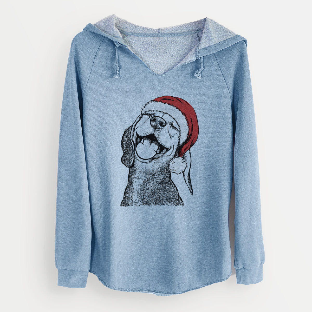 Santa Belle the Hound Mix - Cali Wave Hooded Sweatshirt