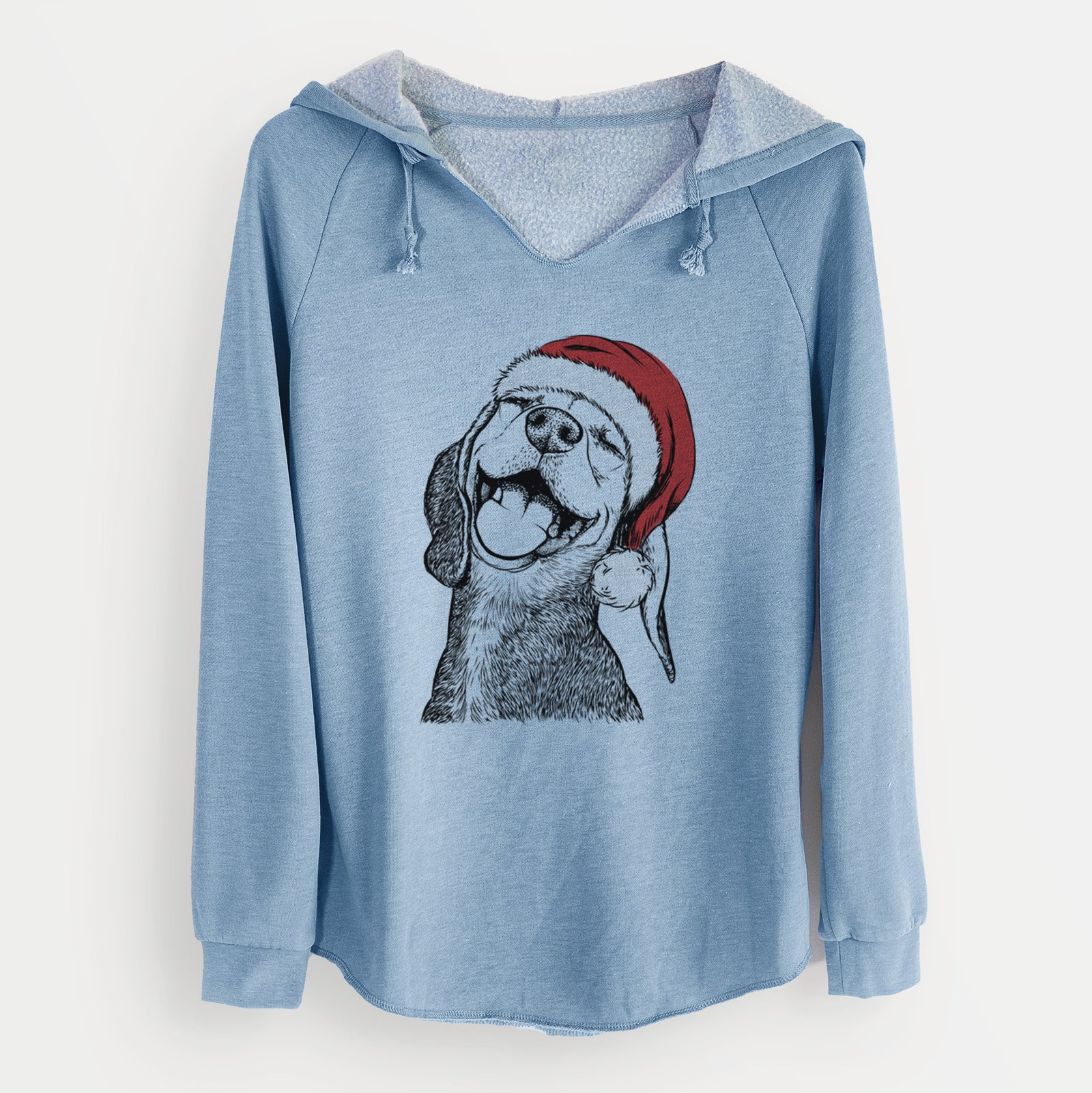 Santa Belle the Hound Mix - Cali Wave Hooded Sweatshirt