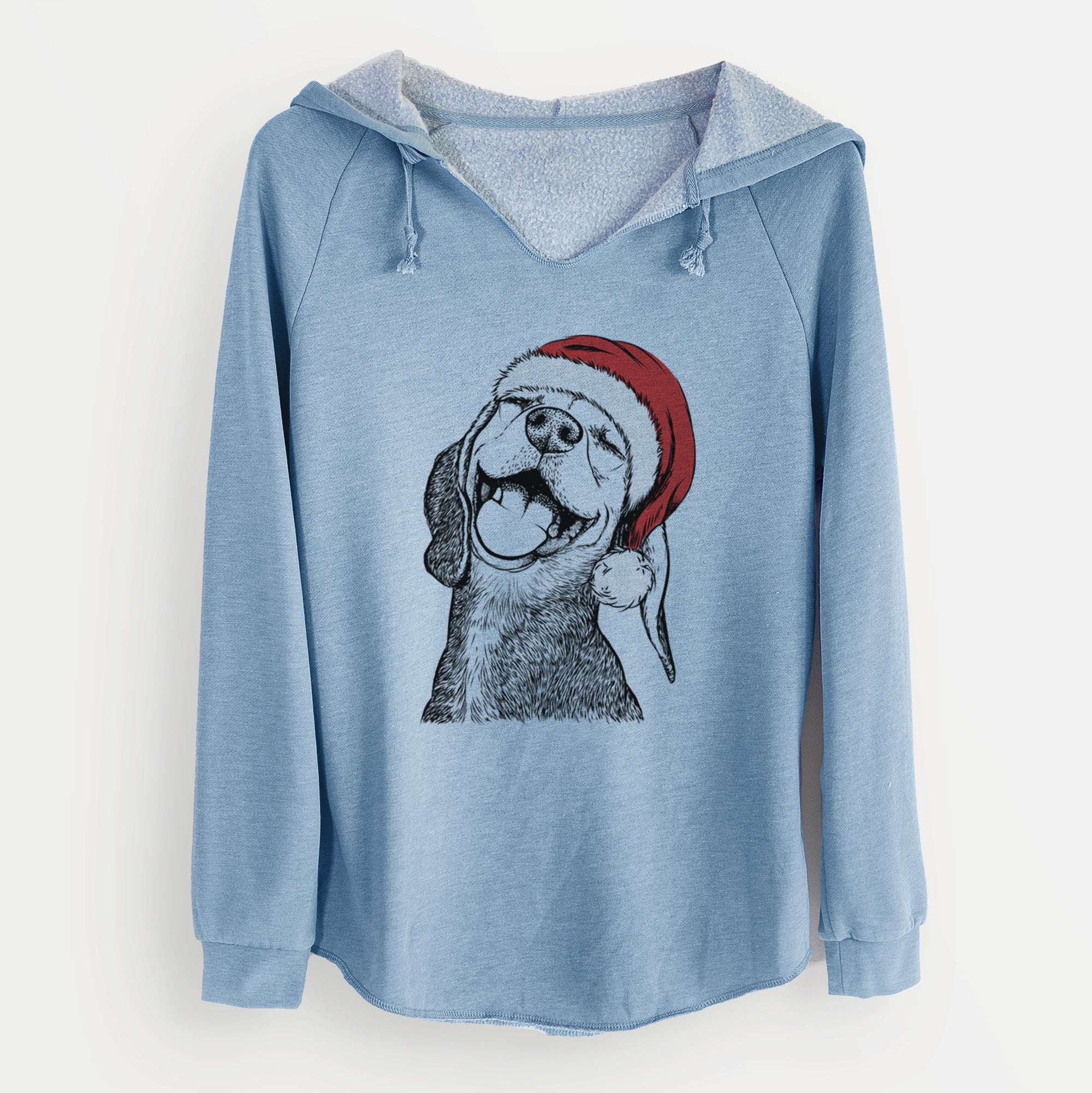 Santa Belle the Hound Mix - Cali Wave Hooded Sweatshirt