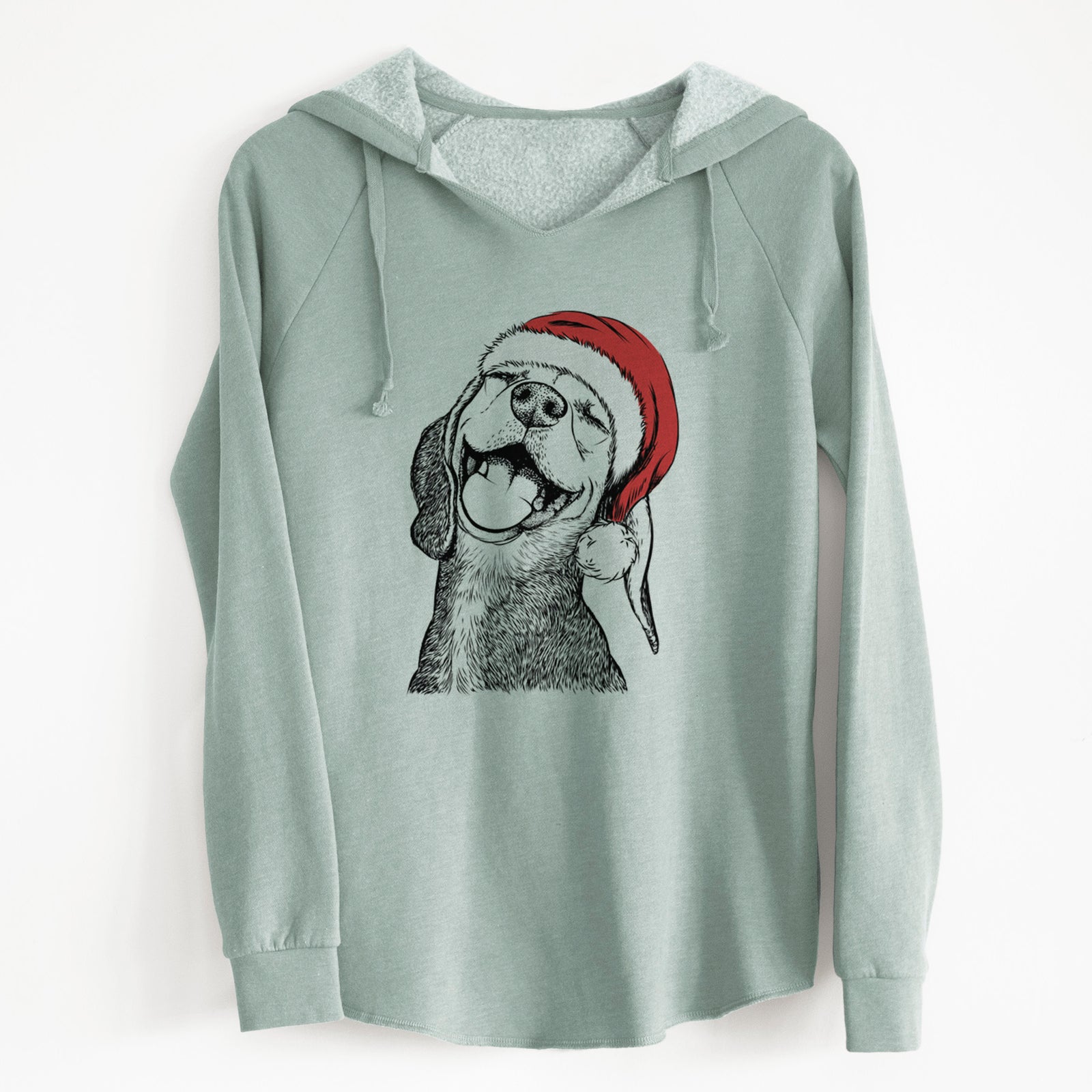 Santa Belle the Hound Mix - Cali Wave Hooded Sweatshirt