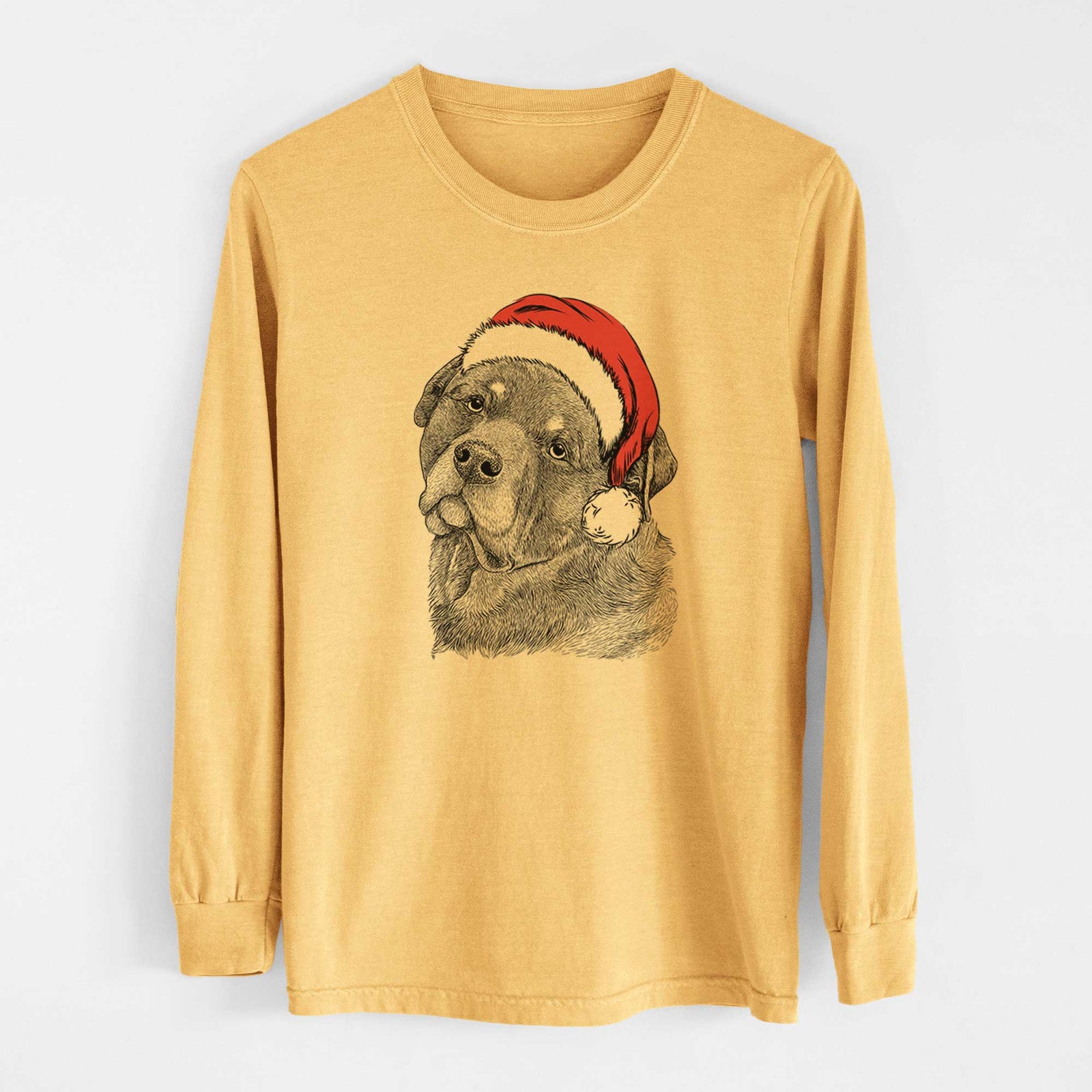 Santa Bender the Rottweiler - Heavyweight 100% Cotton Long Sleeve