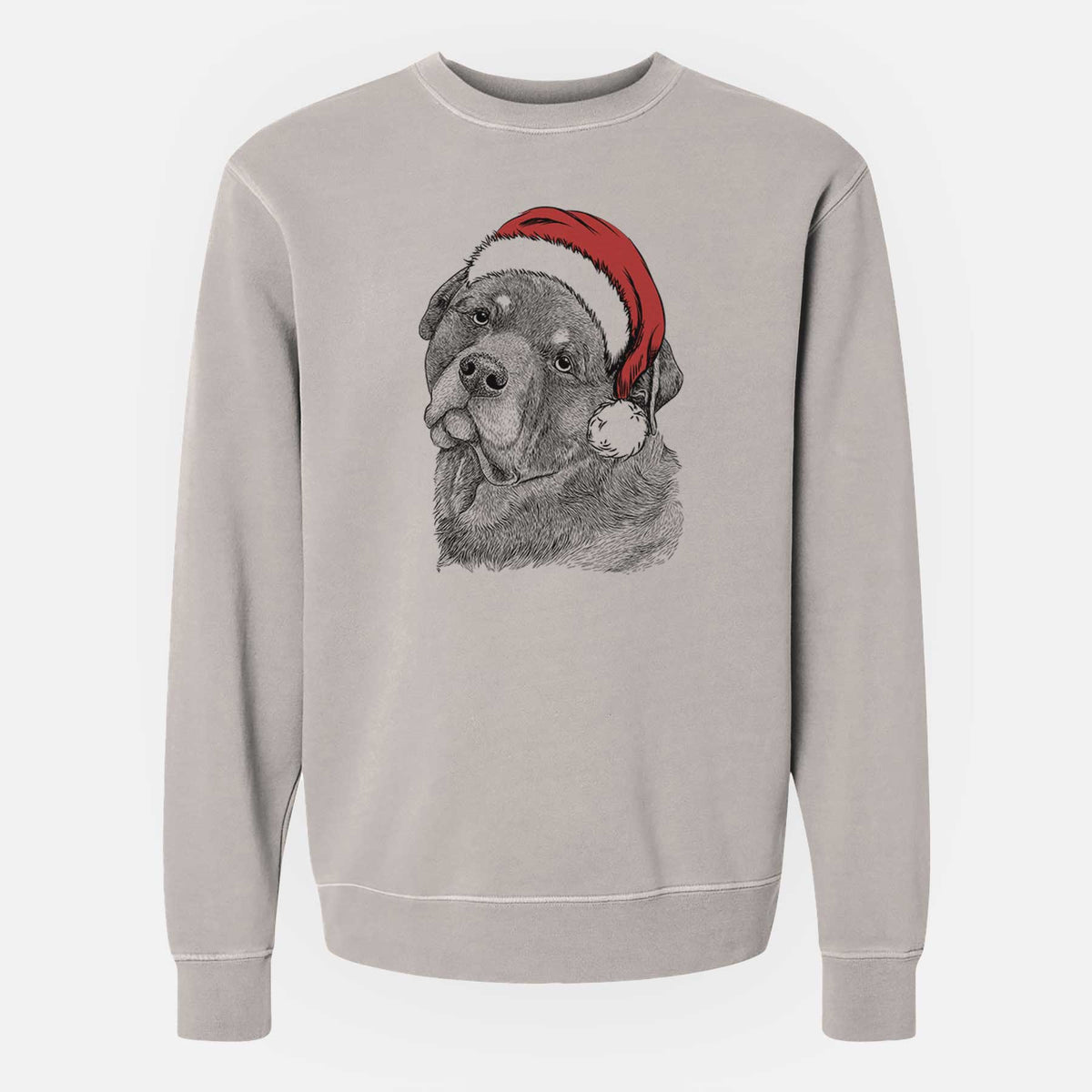 Santa Bender the Rottweiler - Unisex Pigment Dyed Crew Sweatshirt