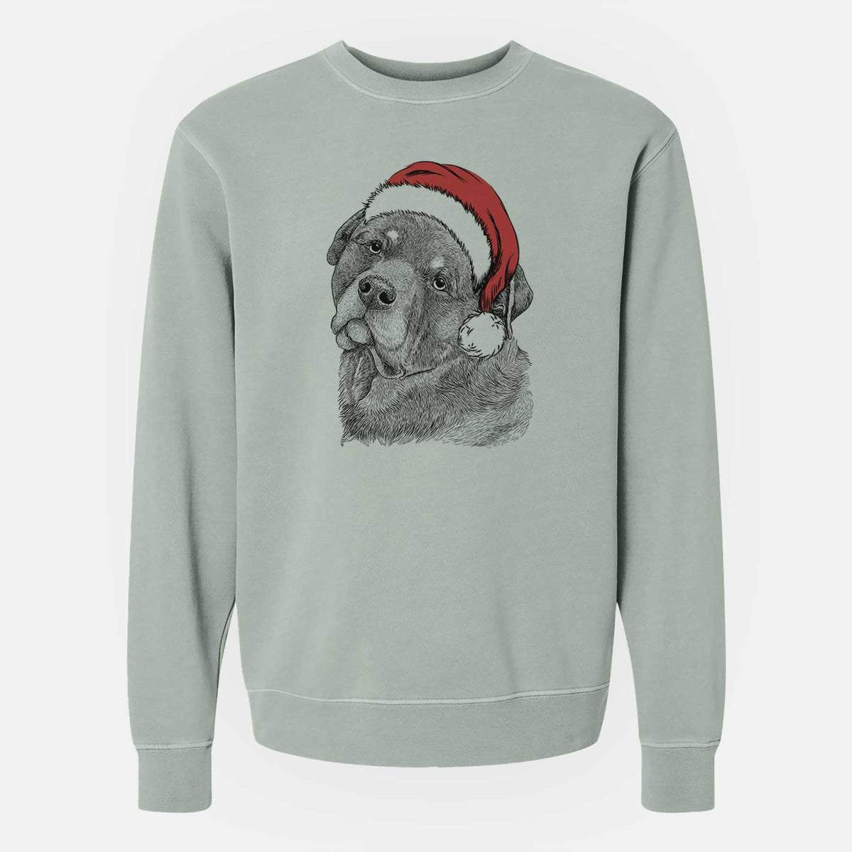 Santa Bender the Rottweiler - Unisex Pigment Dyed Crew Sweatshirt